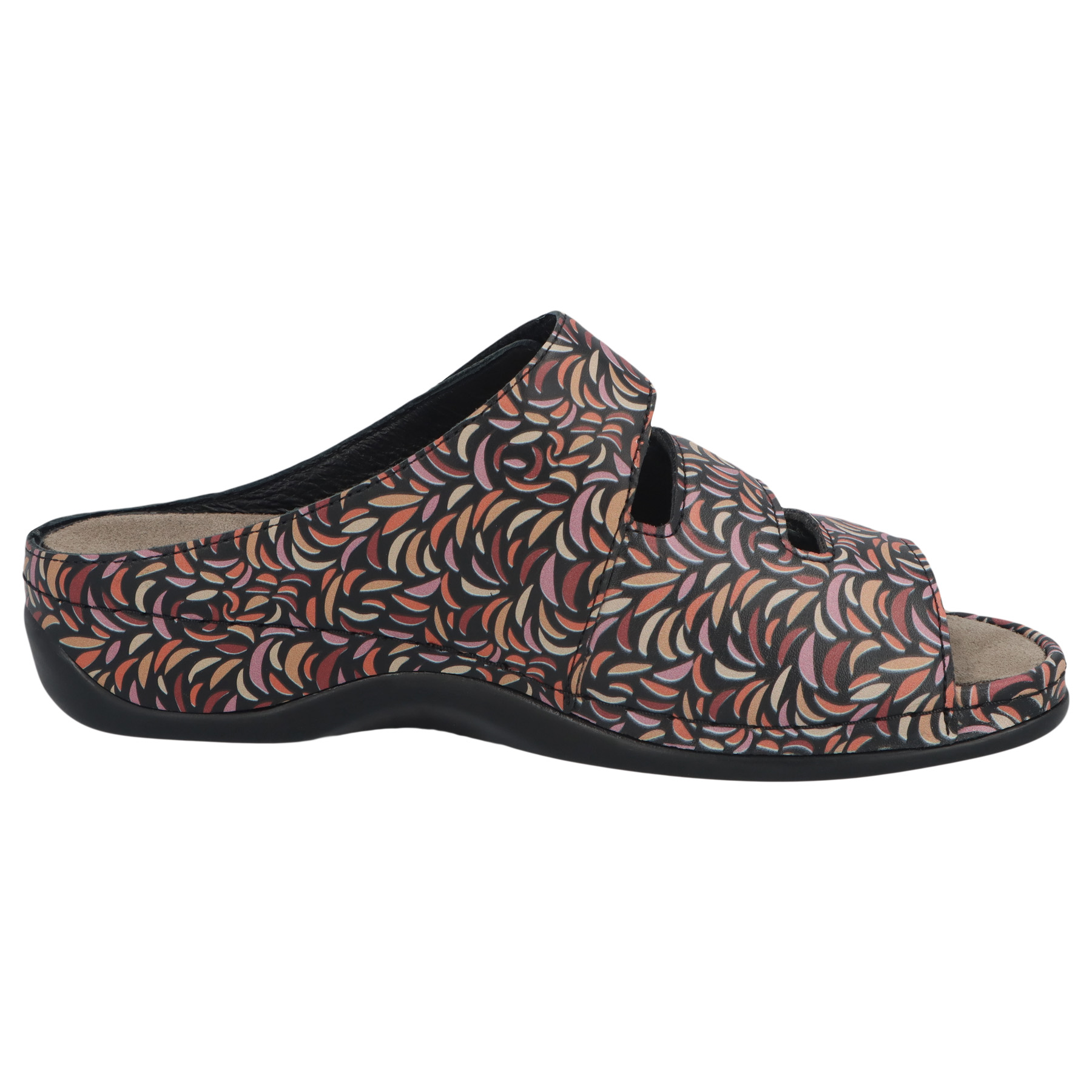 mehrfarbige pantolette seitenansicht rechts