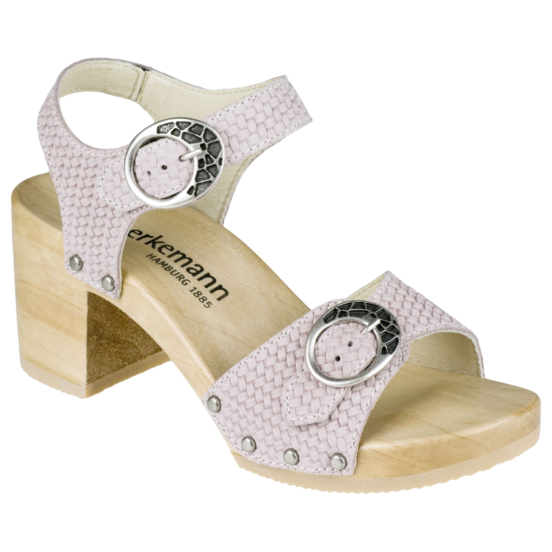 rote holzschuhe 3-4 ansicht