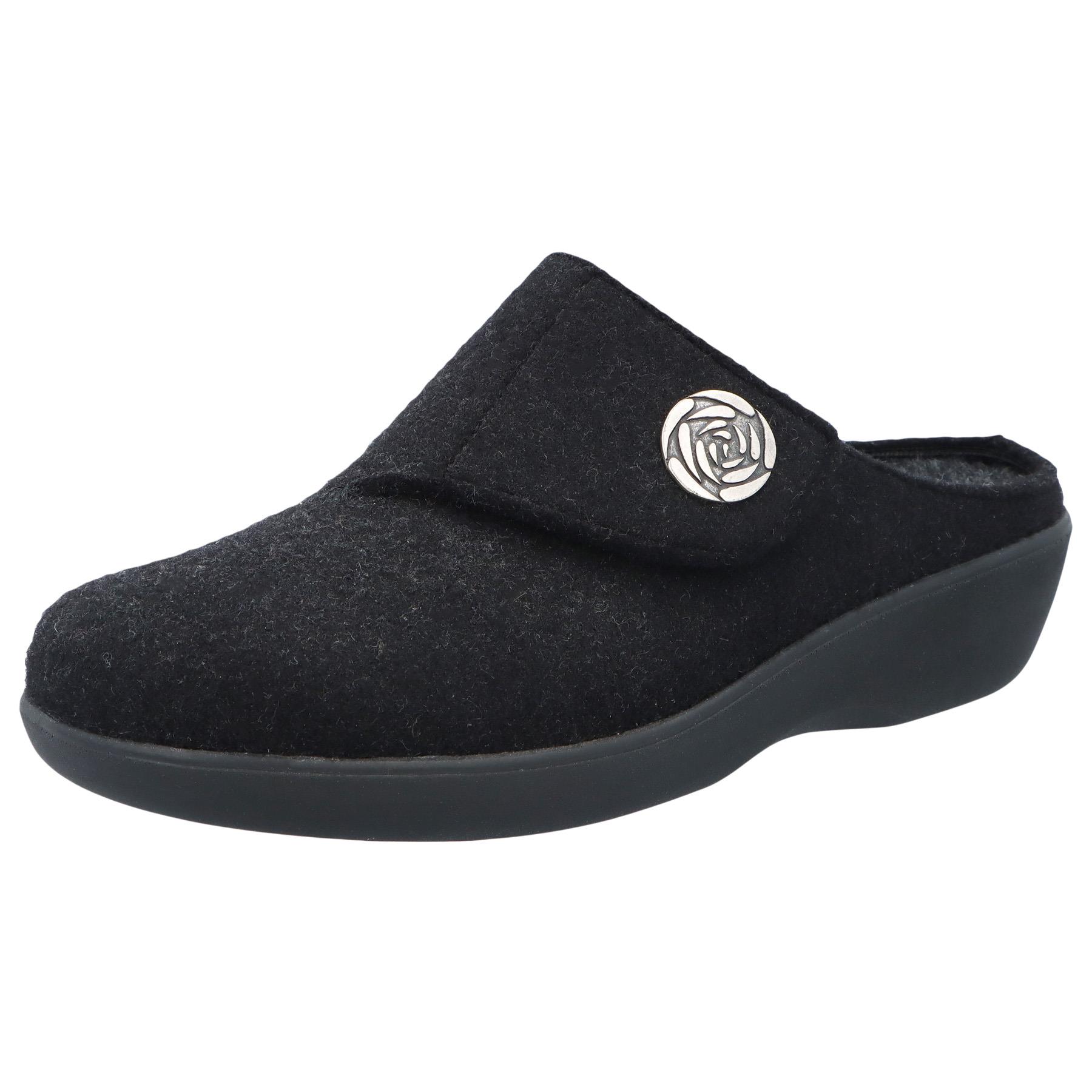 schwarze hausschuhe 3-4 ansicht