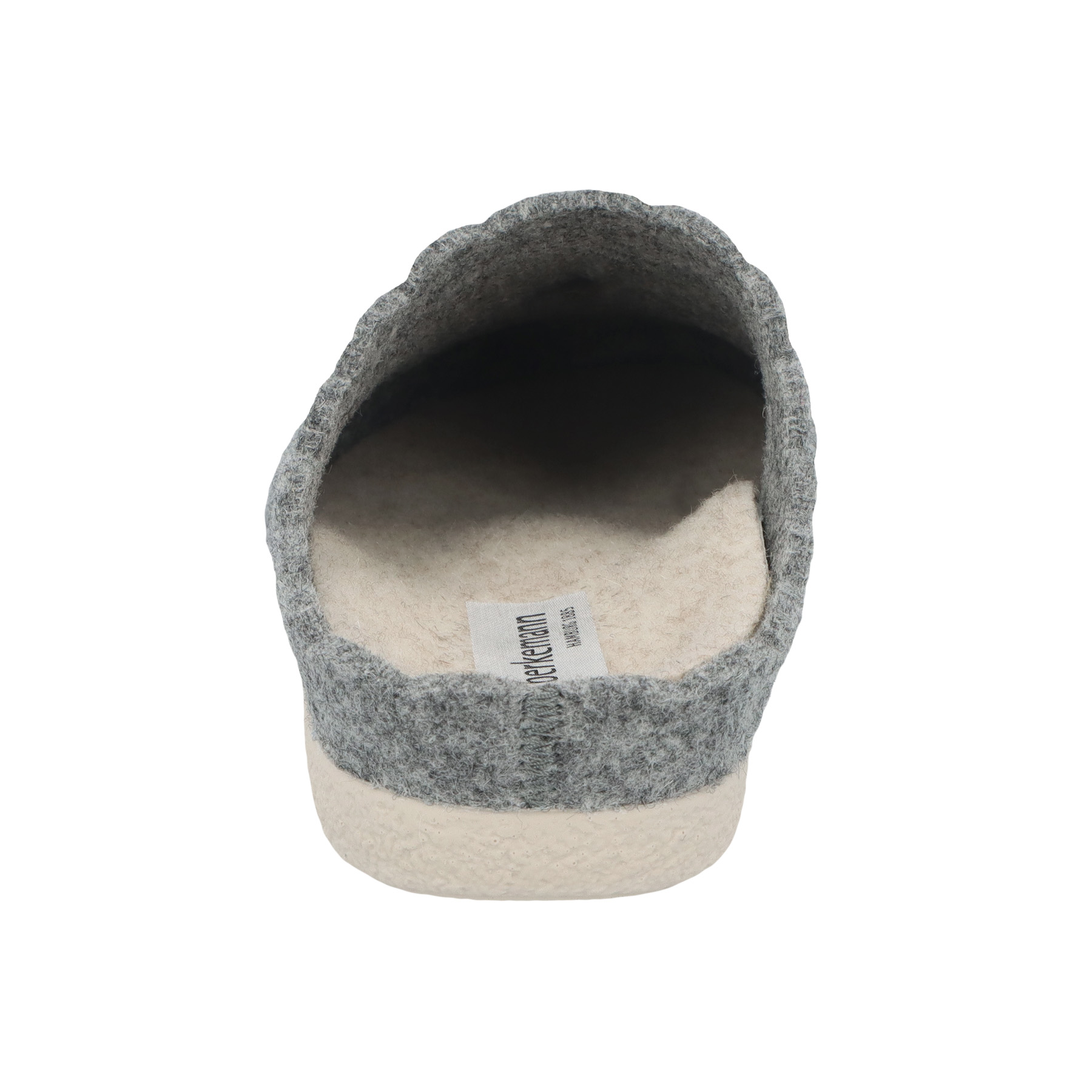 graue hausschuhe hinteransicht