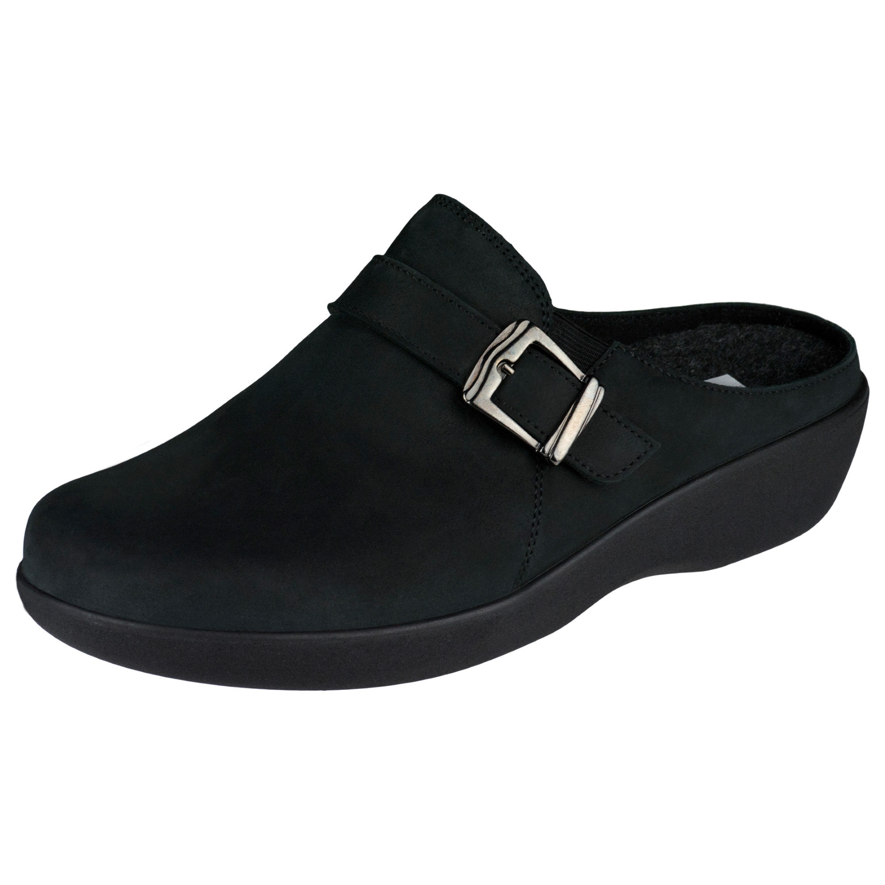 schwarze clogs 3-4 ansicht