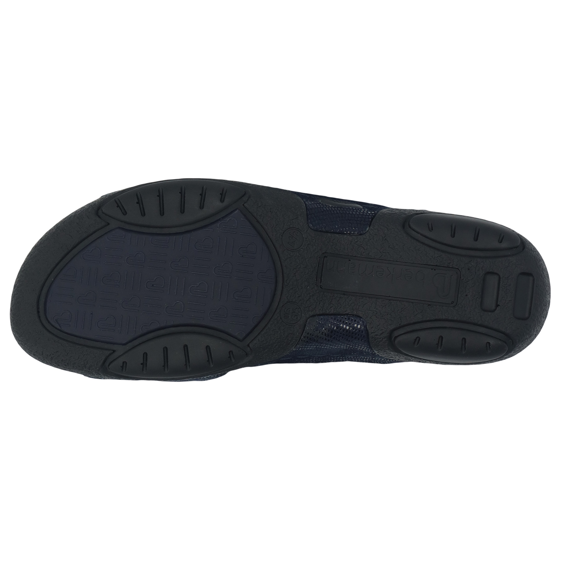 blaue pantolette sohlenansicht