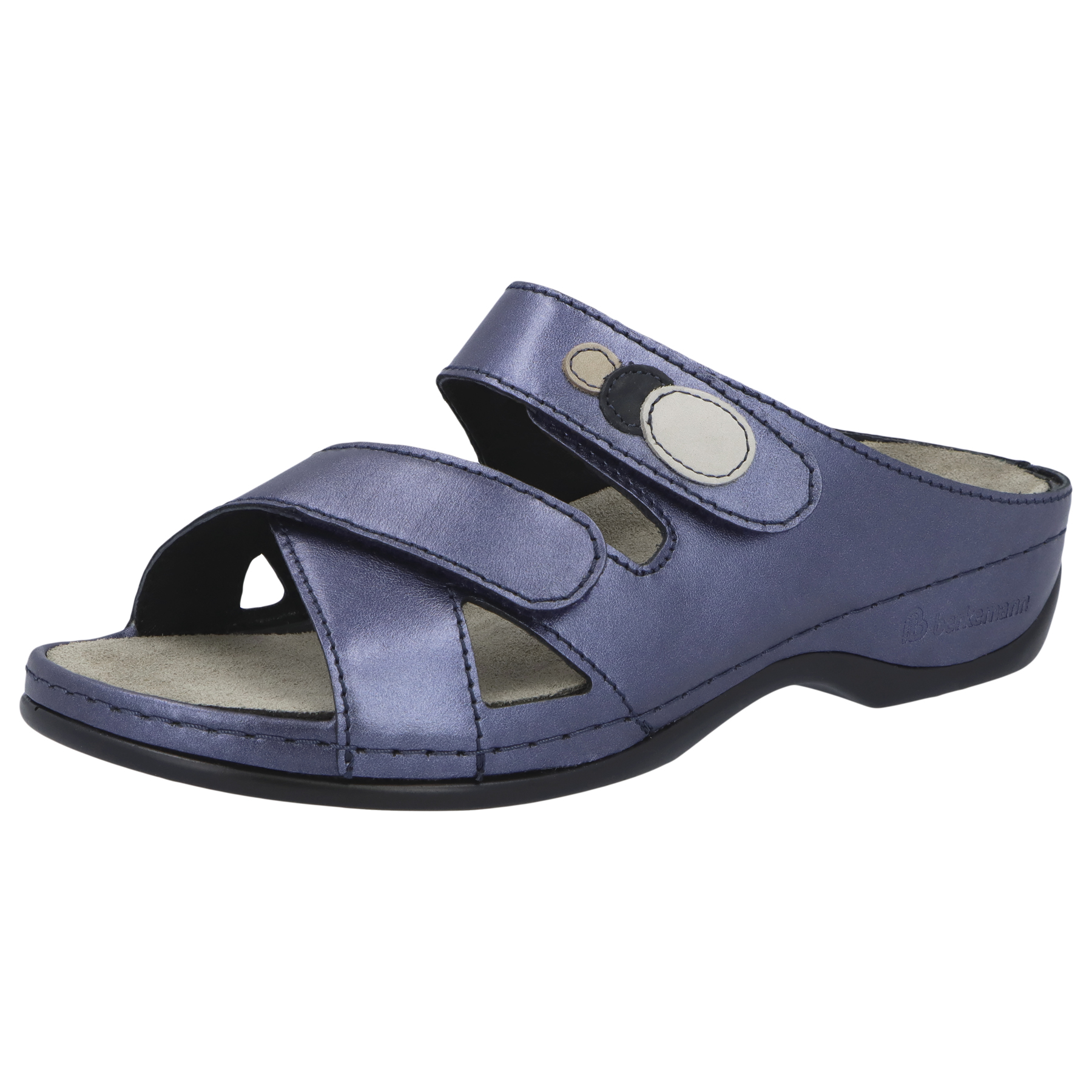 blaue pantolette 3-4 ansicht