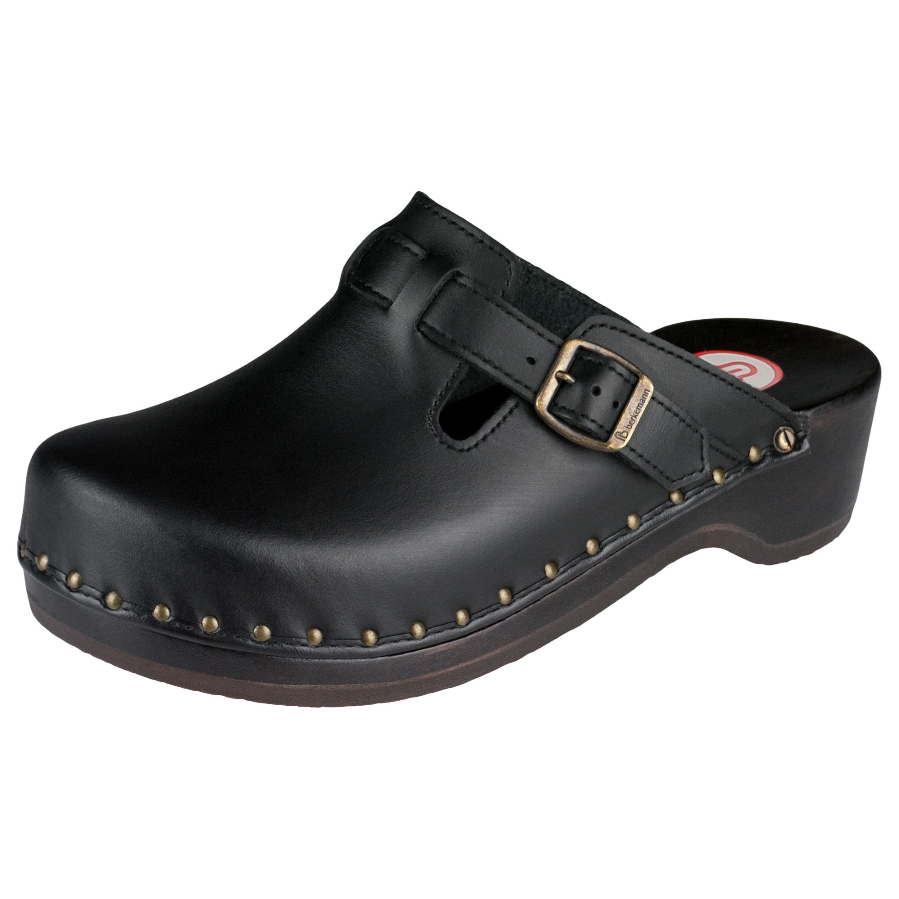 schwarze holzschuhe 3-4 ansicht