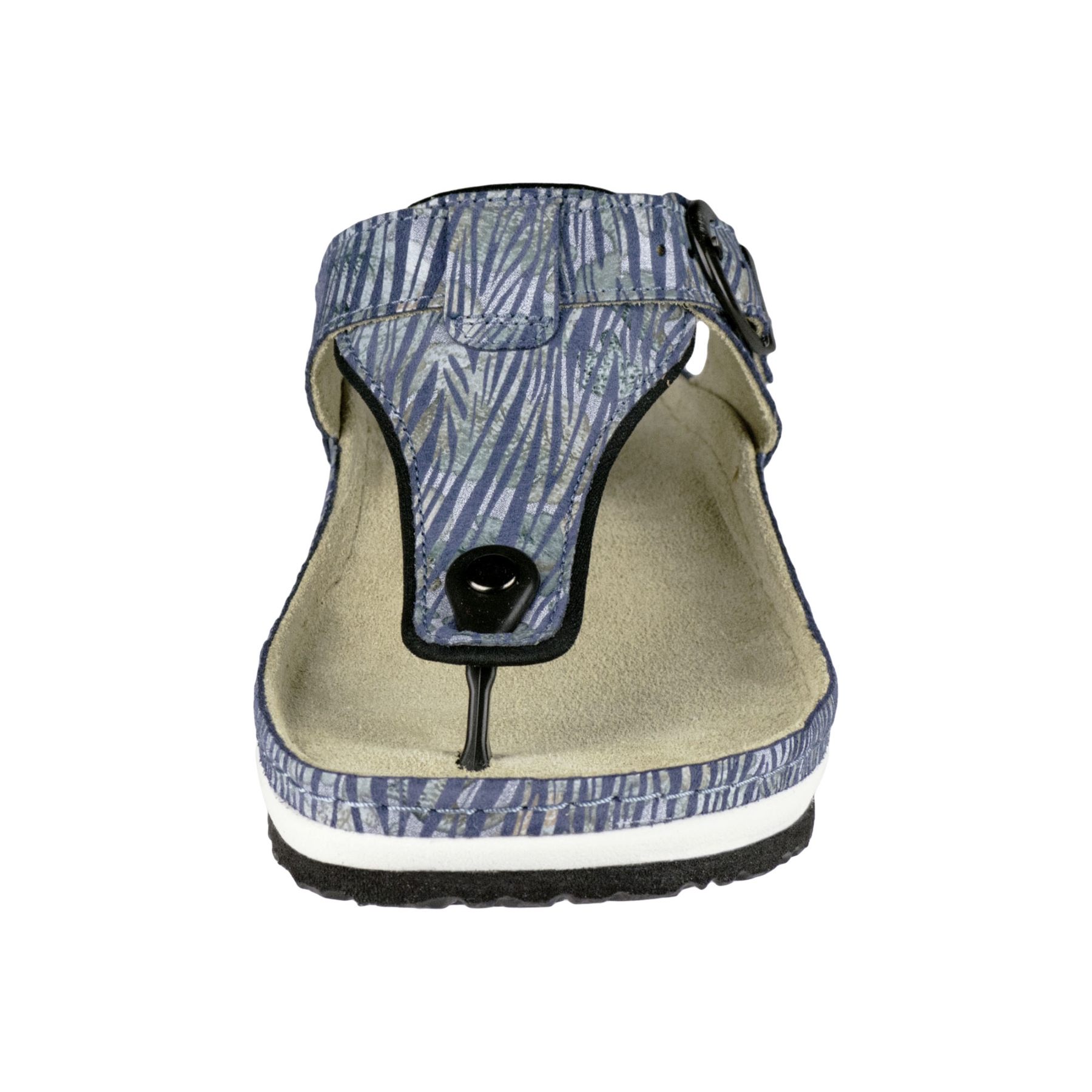 blaue pantolette vorderansicht