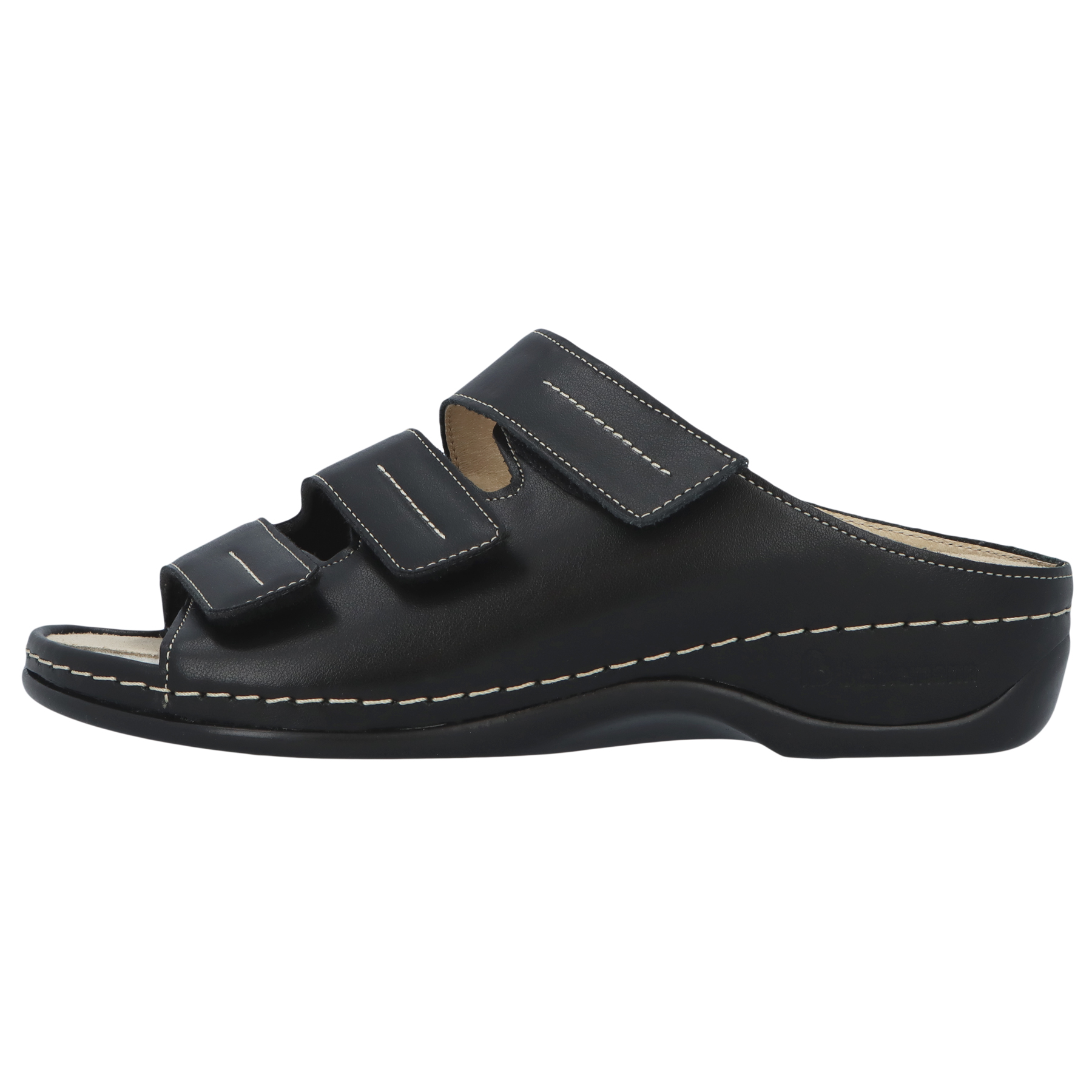 schwarze pantolette seitenansicht links