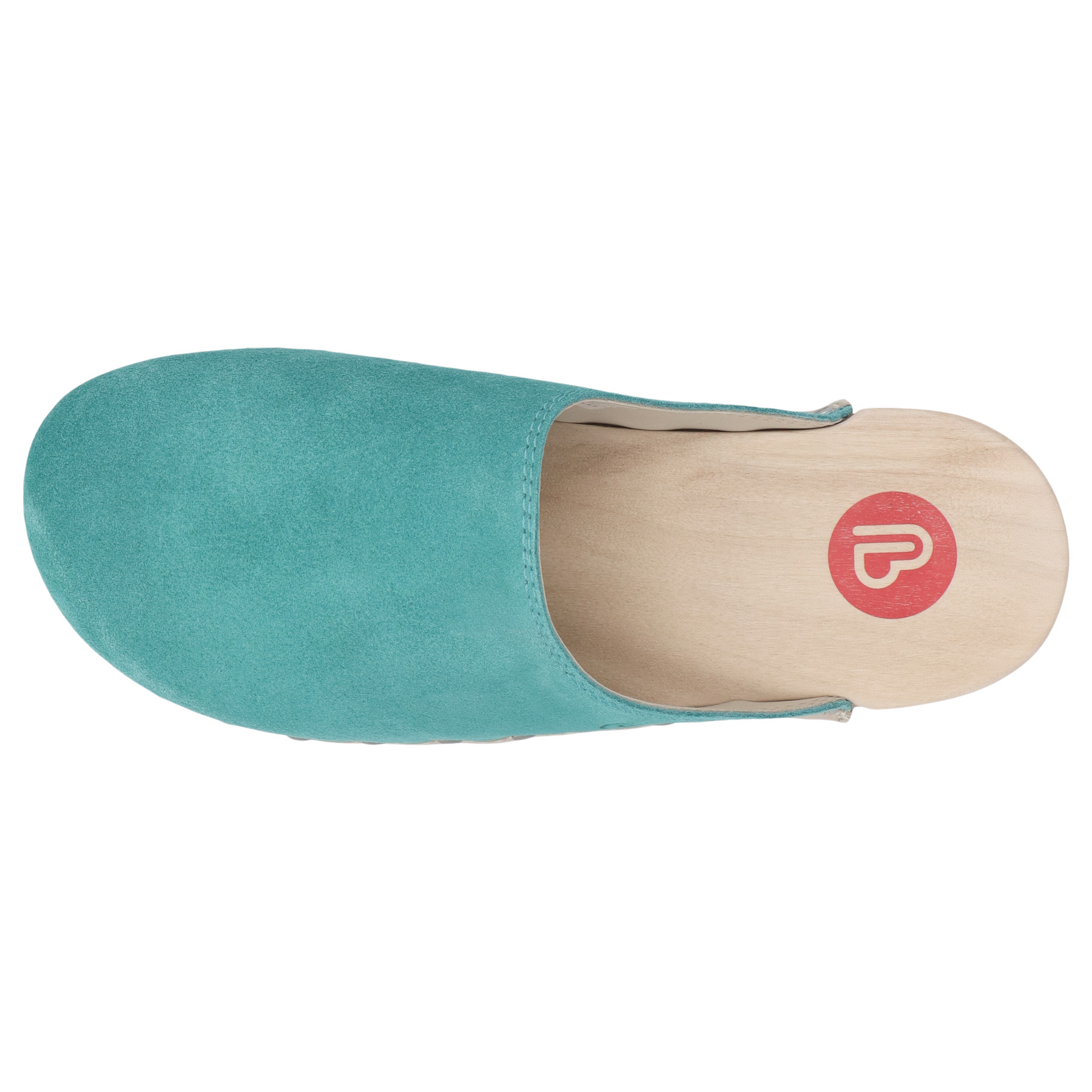 grüne holzschuhe draufsicht