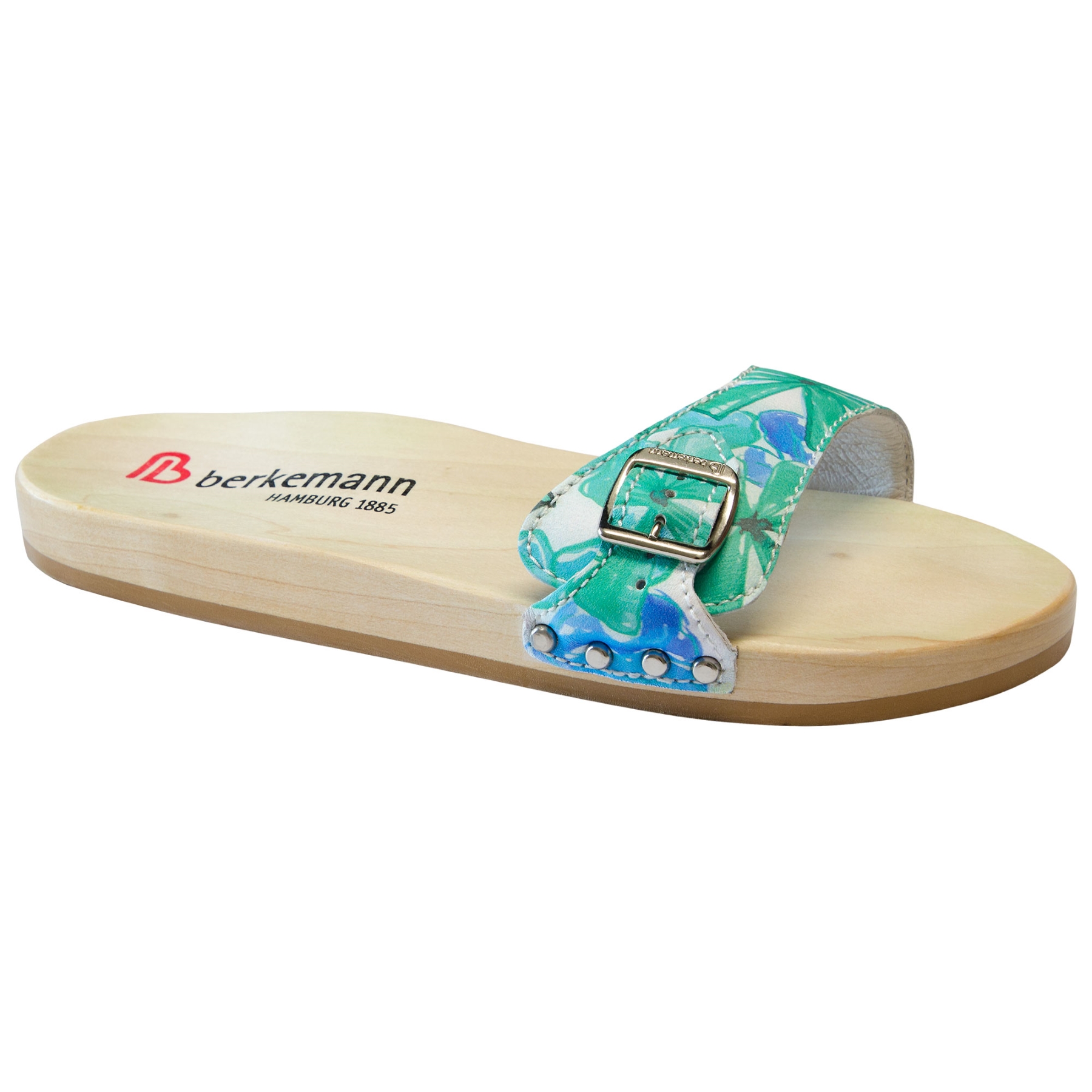 blaue holzschuhe 3-4 ansicht