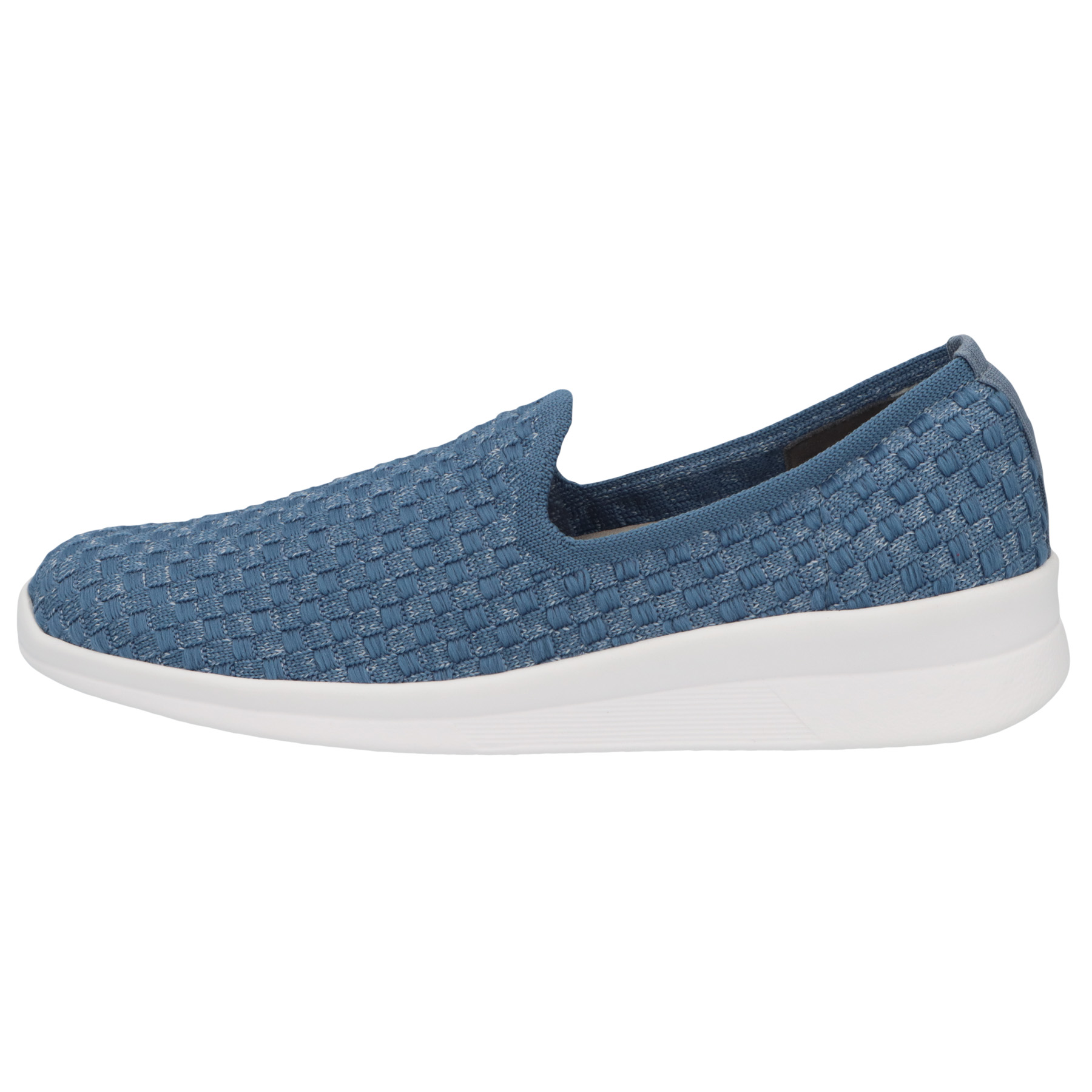 blaue halbschuh seitenansicht links