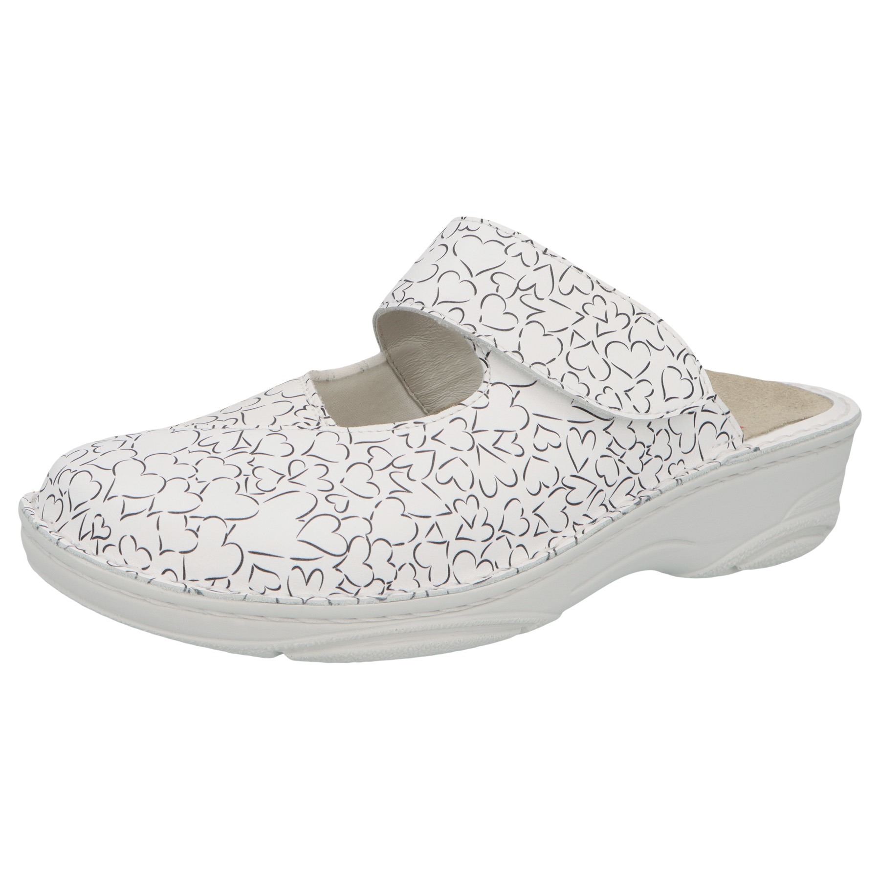 weiß/schwarz Leder/Print/Stretch