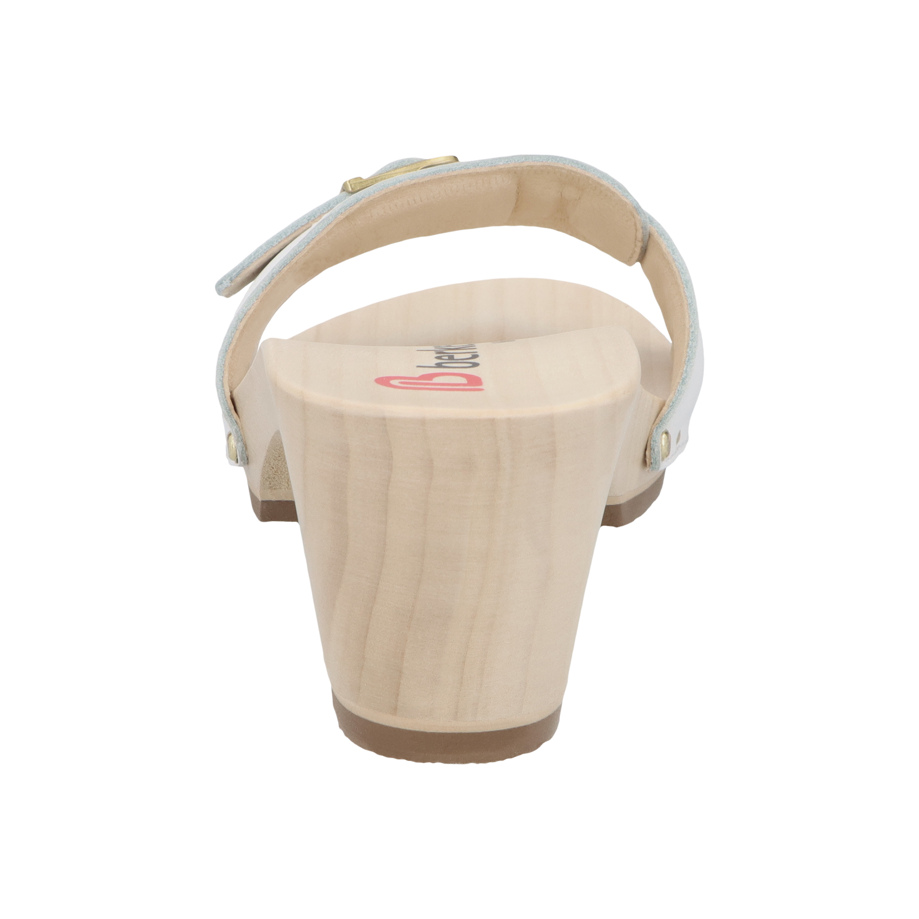 weiße holzschuhe hinteransicht