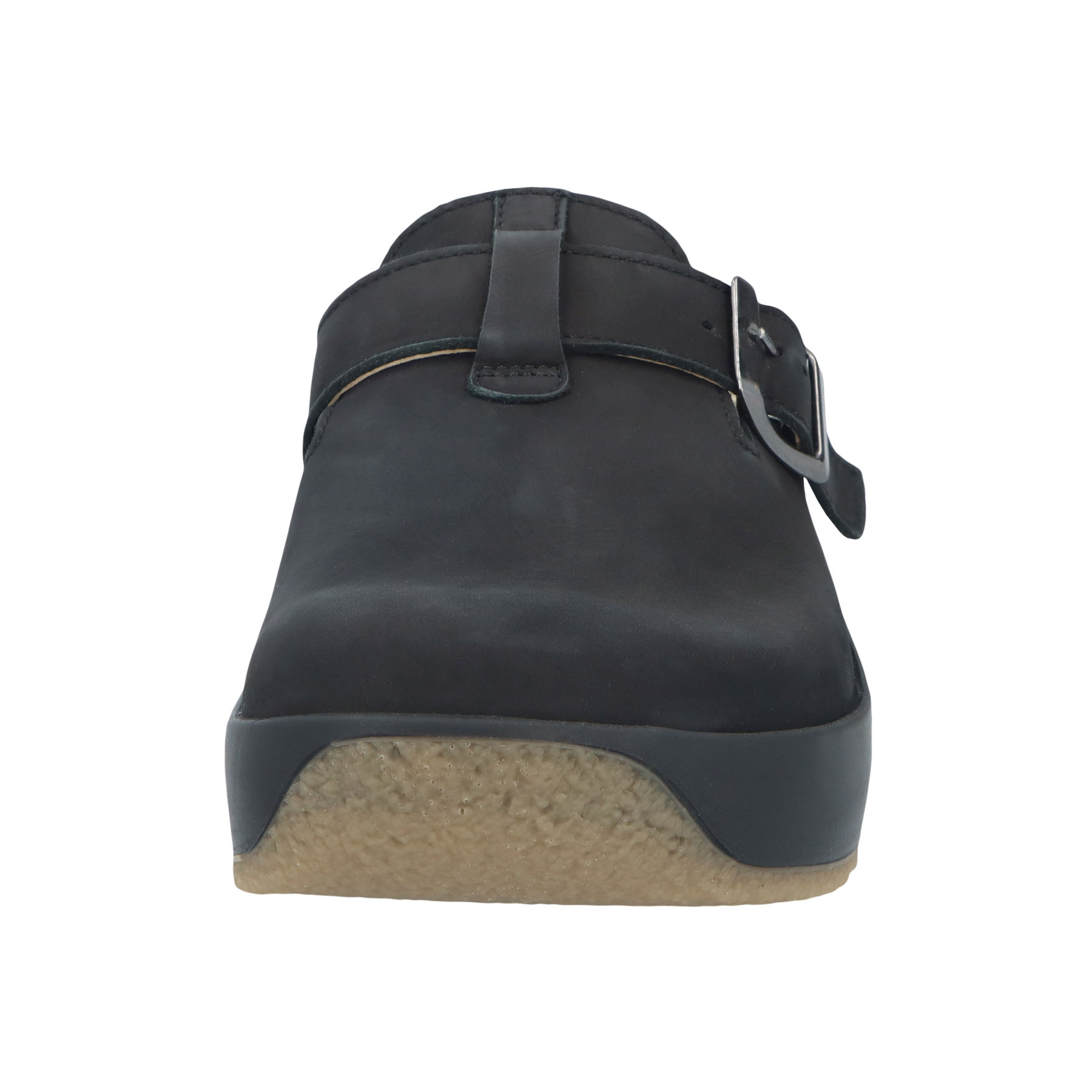 schwarze clogs vorderansicht