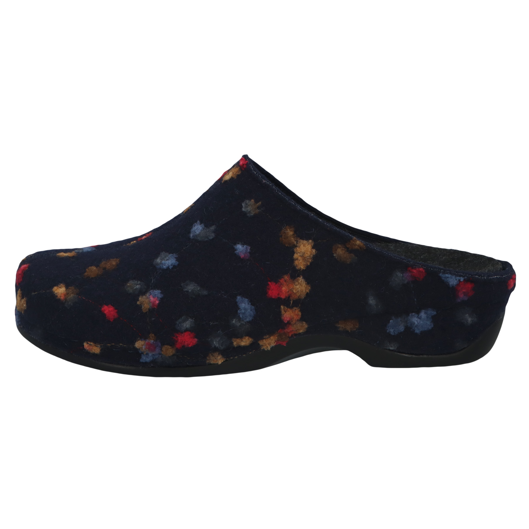 blaue hausschuhe seitenansicht links