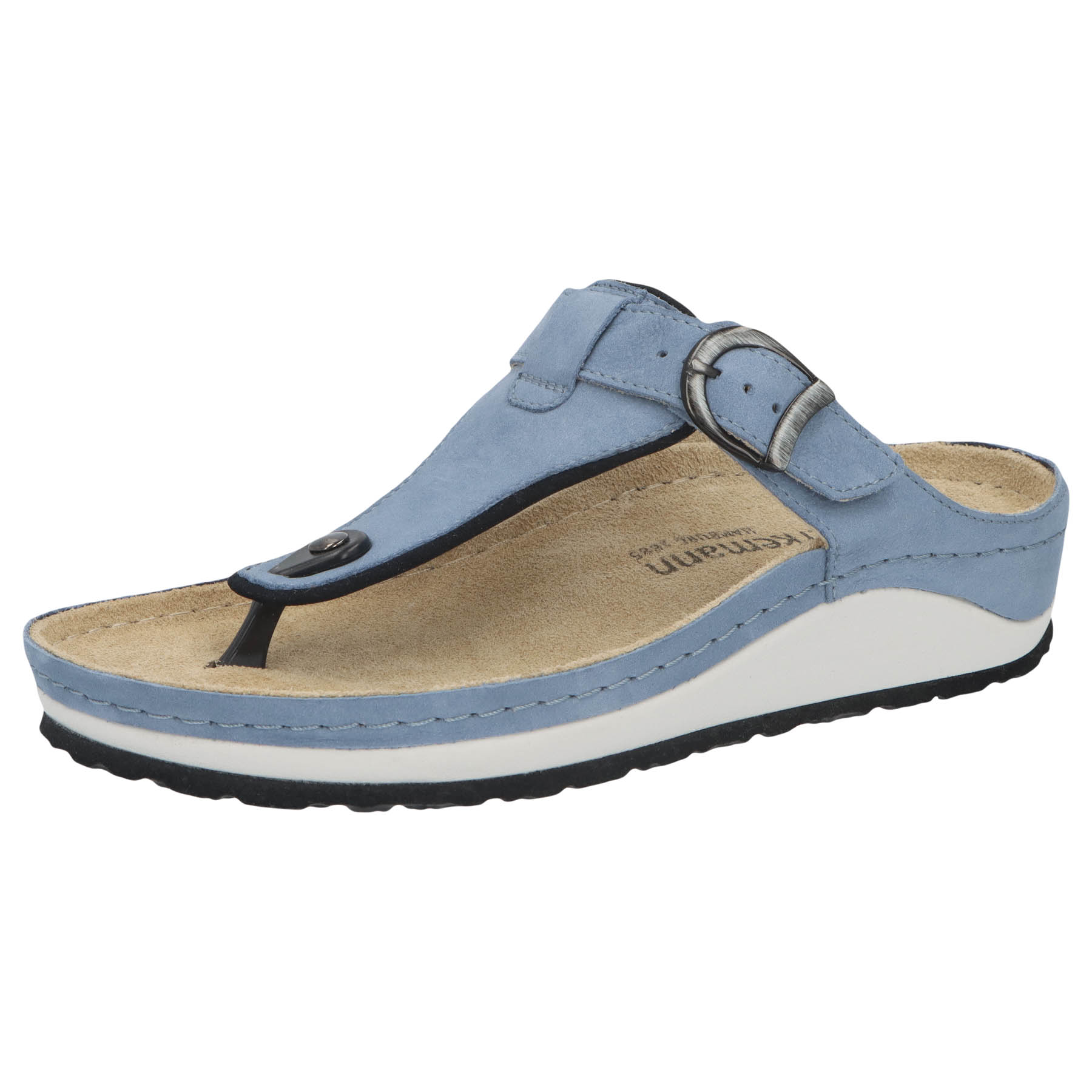 blaue pantolette 3-4 ansicht