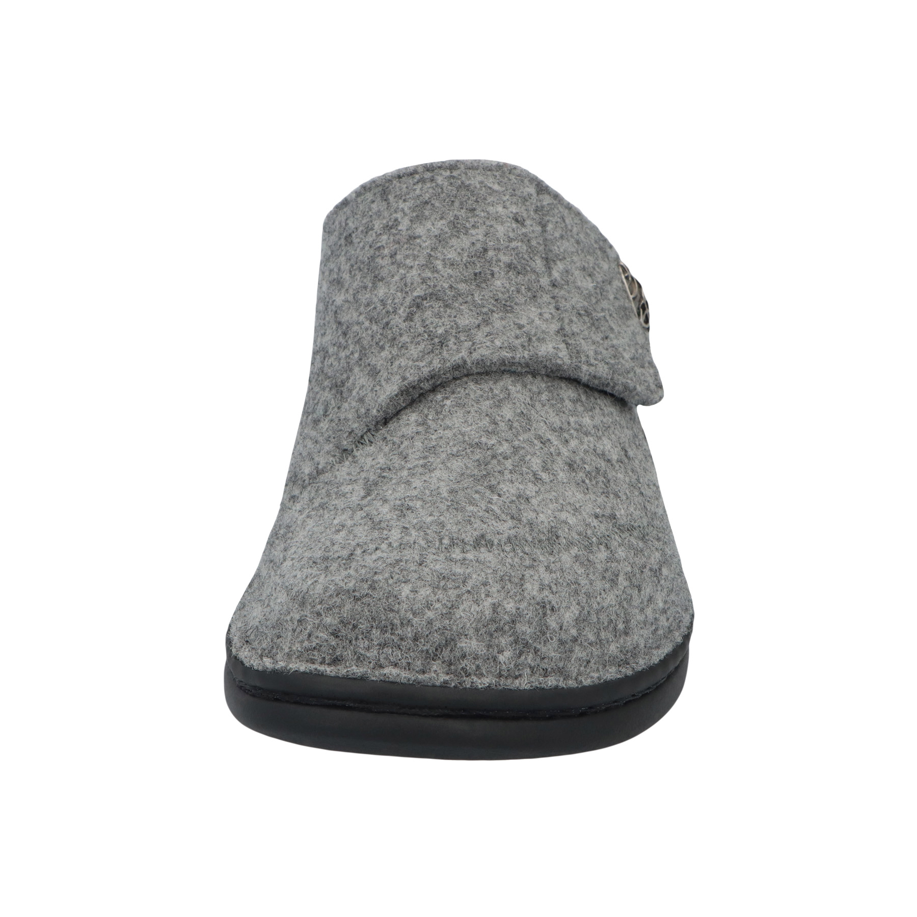 graue hausschuhe vorderansicht