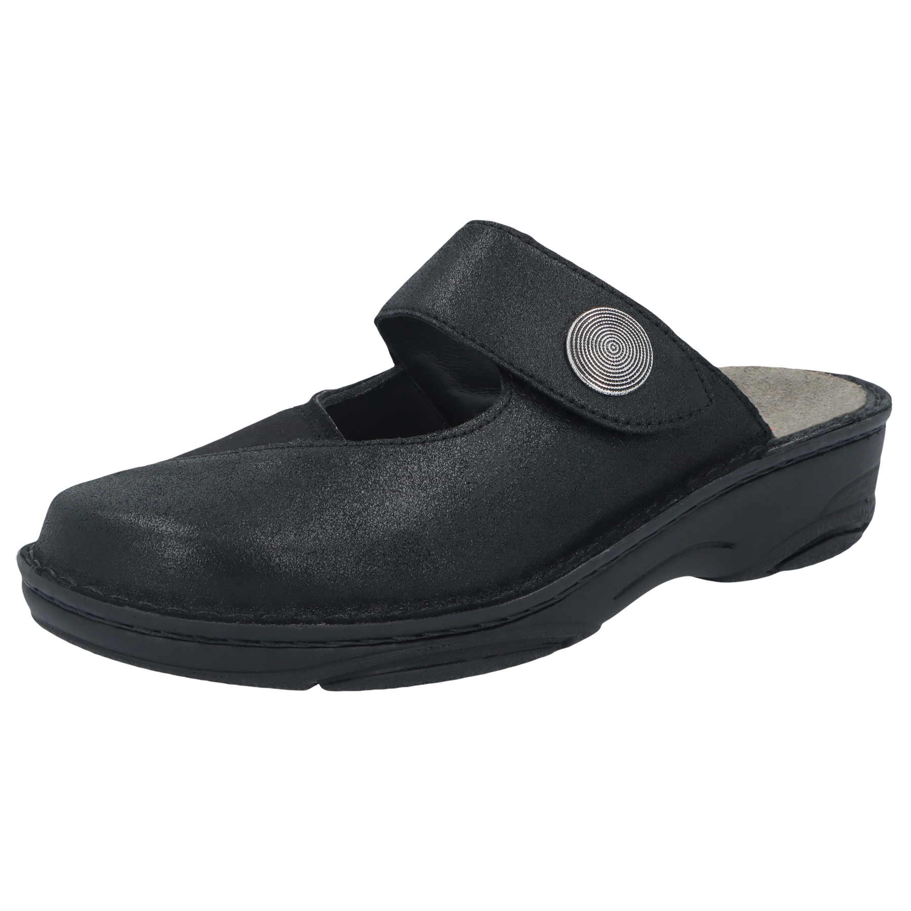 schwarz/glitter Leder/Stretch