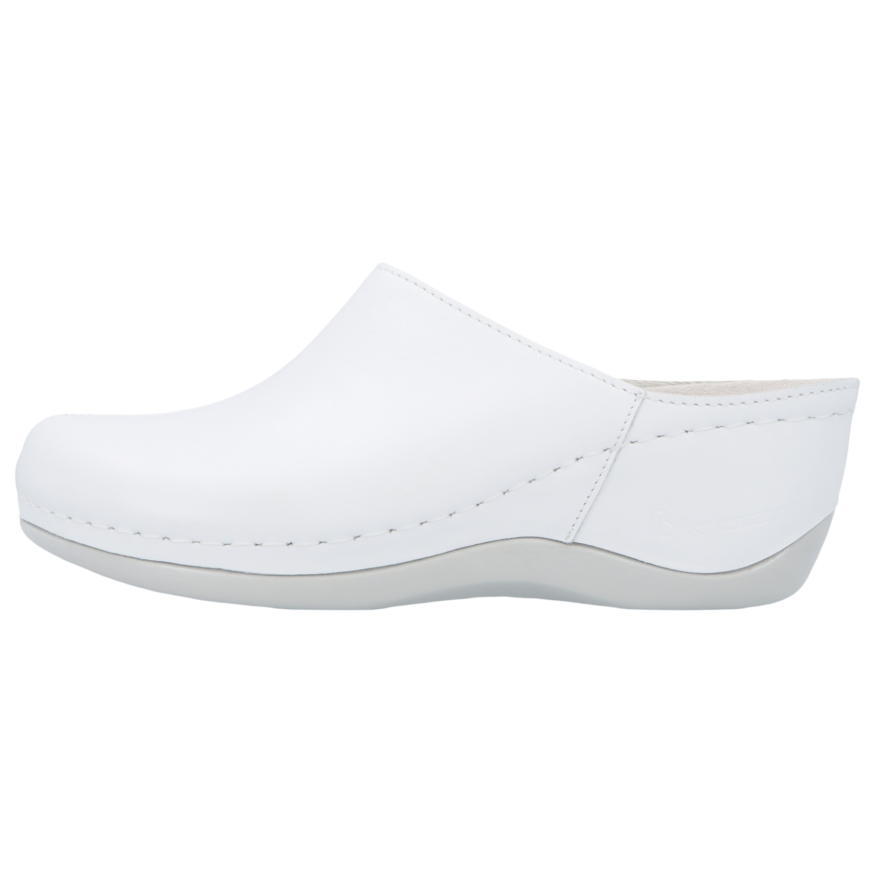 weiße clogs seitenansicht links