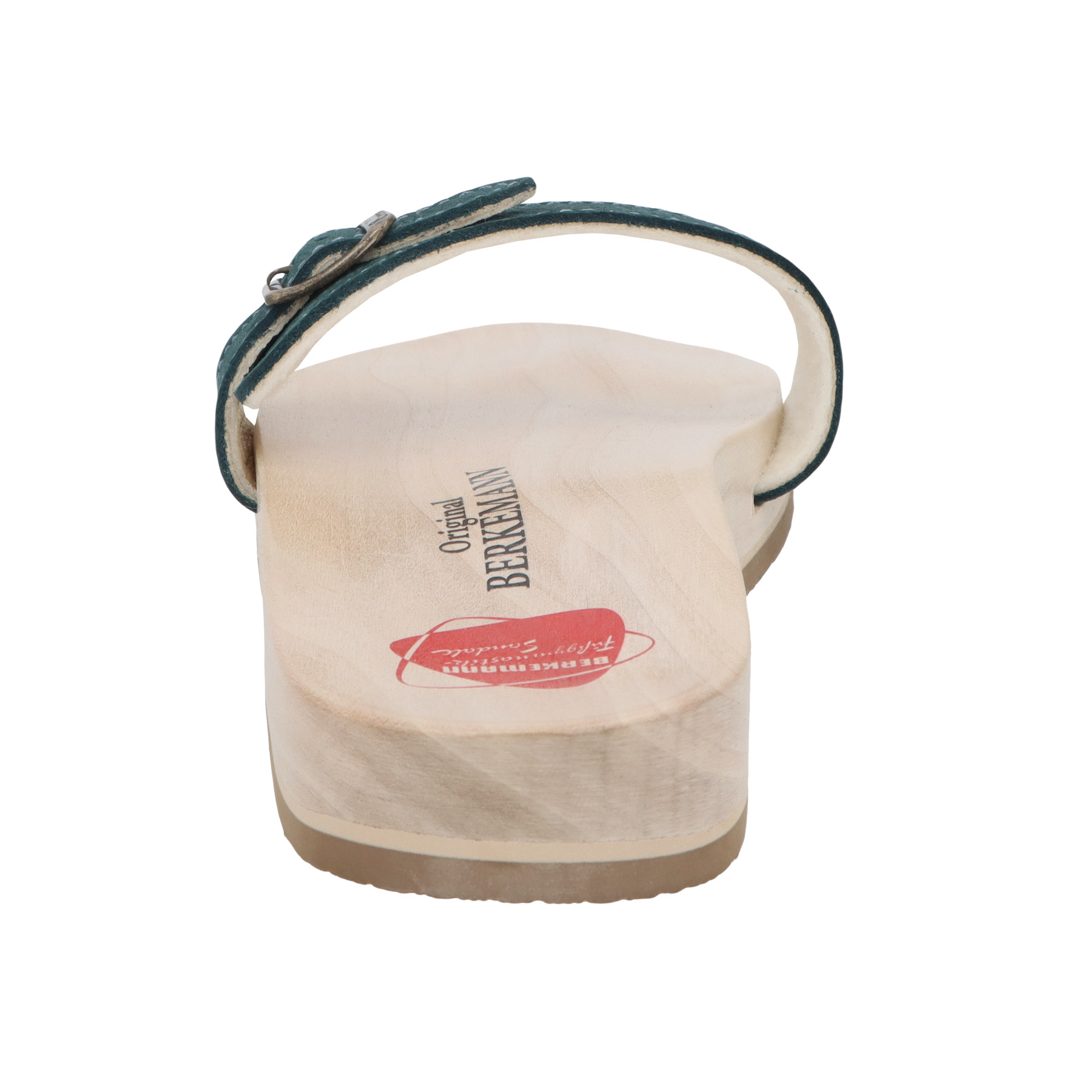 blaue holzschuhe hinteransicht