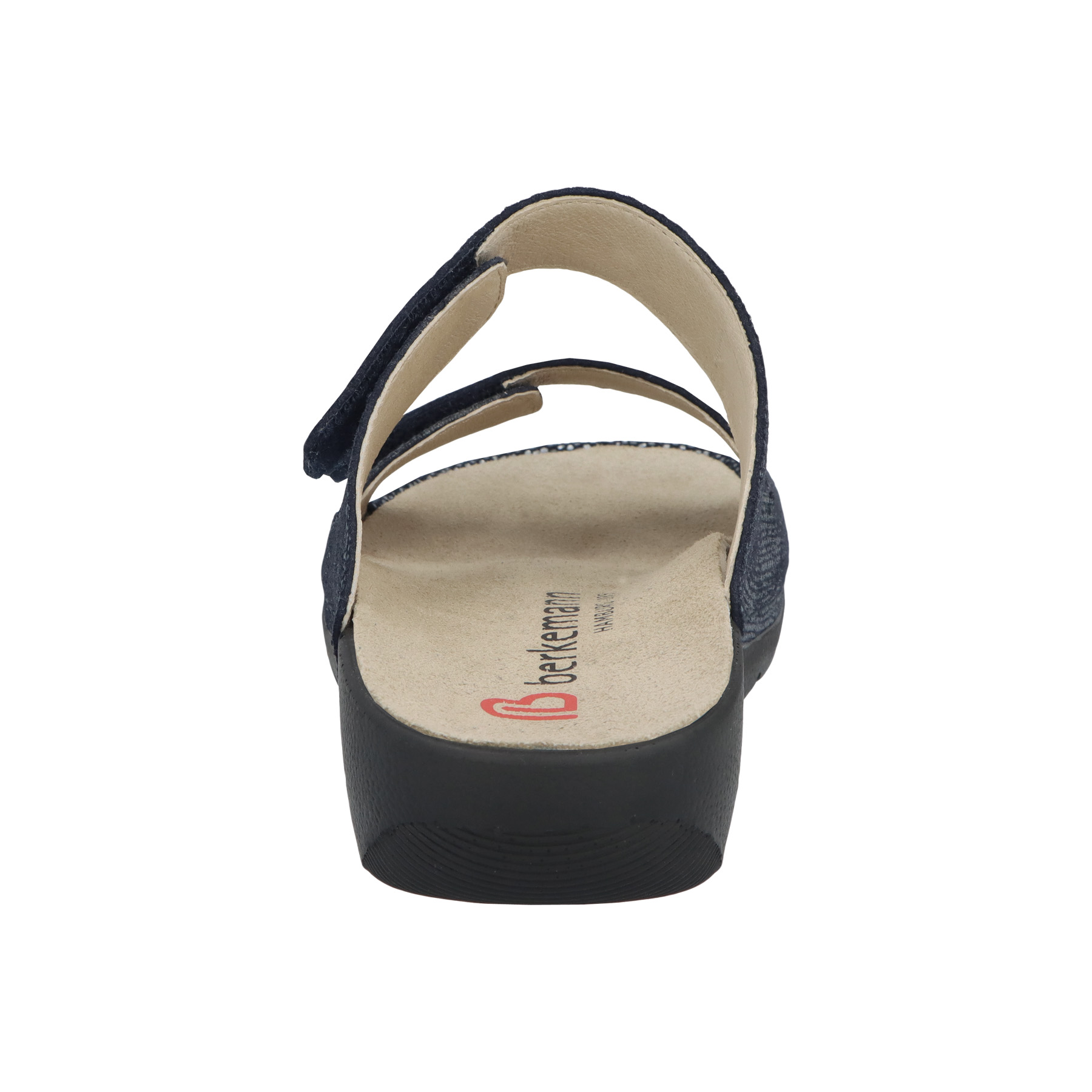 blaue pantolette hinteransicht