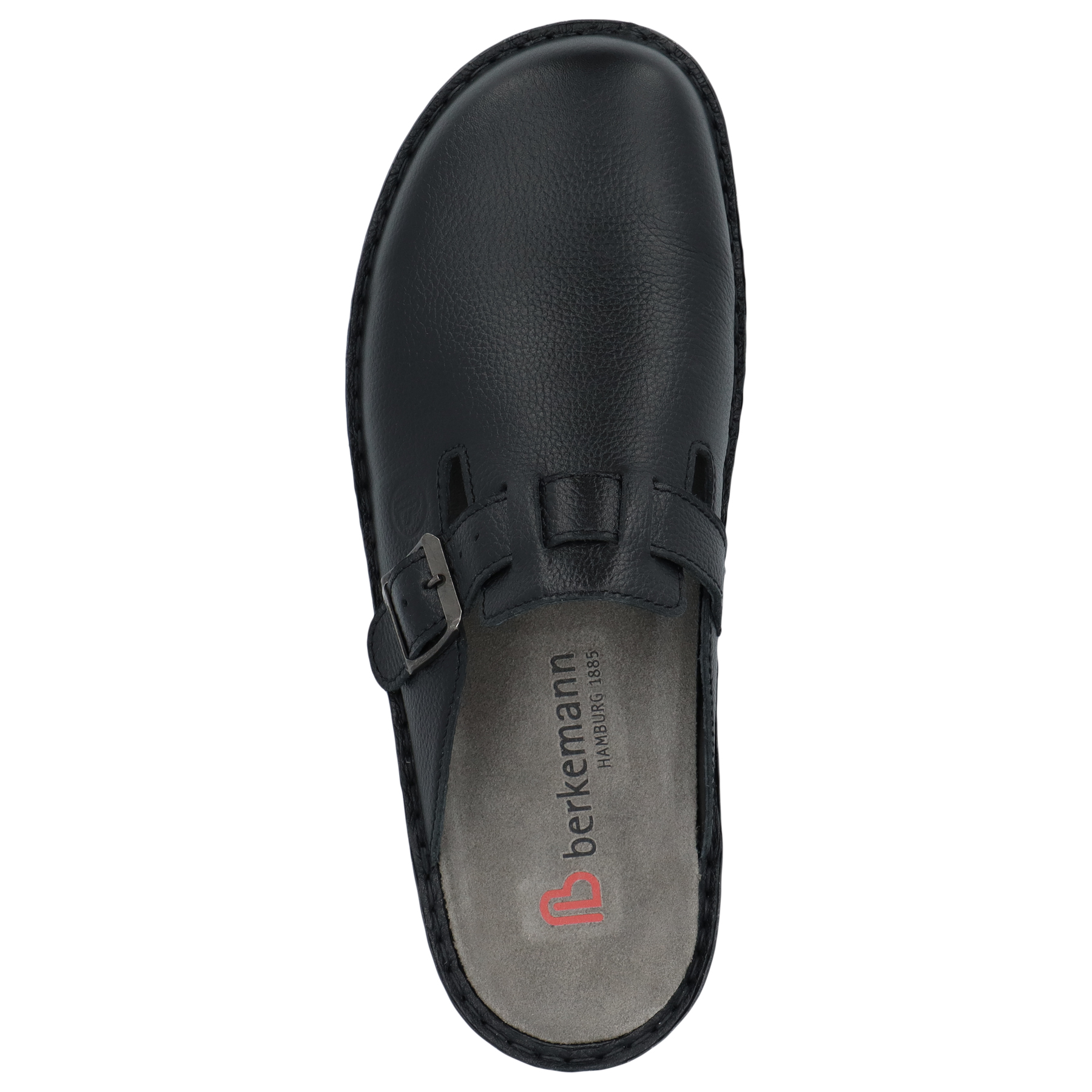 schwarze clogs draufsicht