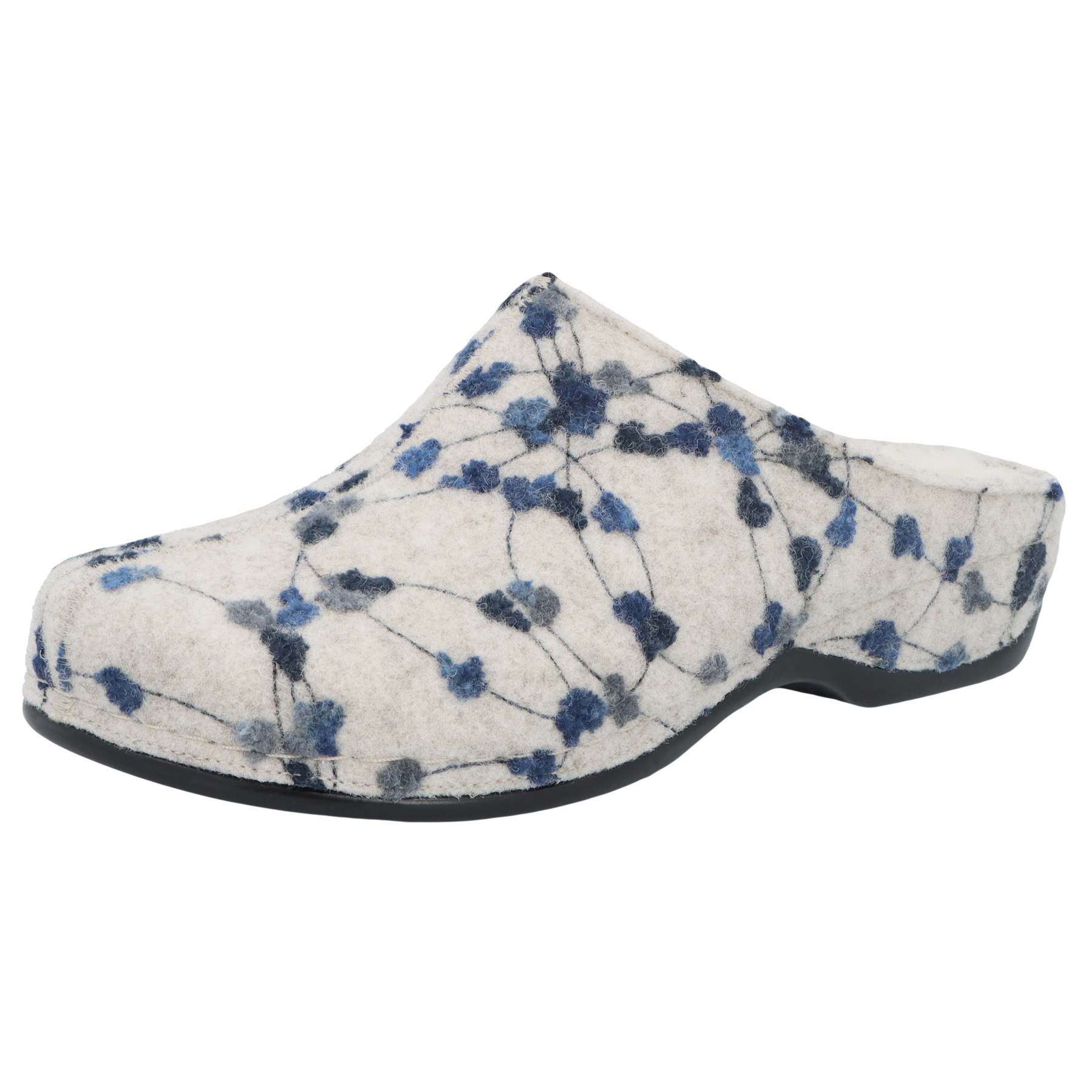 blau/altweiß/Tupfen Filz