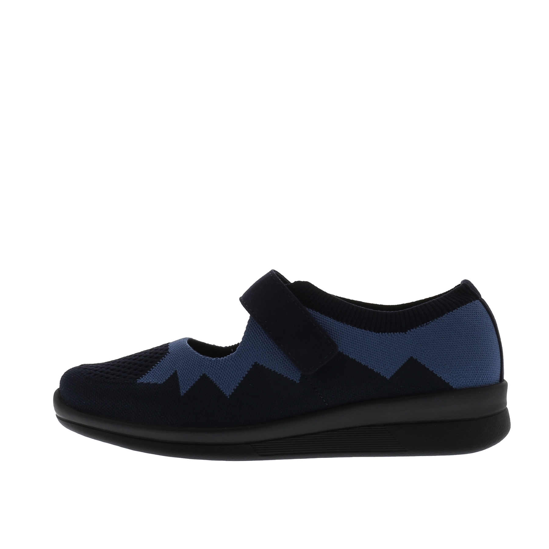 blaue halbschuh seitenansicht links