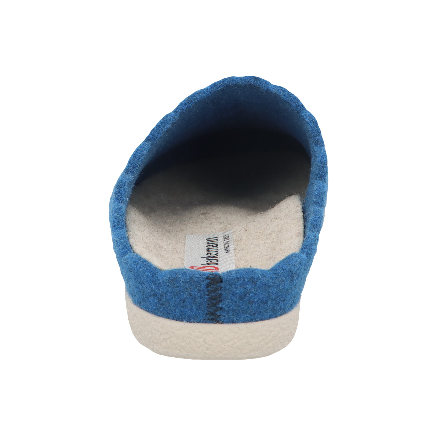 blaue hausschuhe hinteransicht
