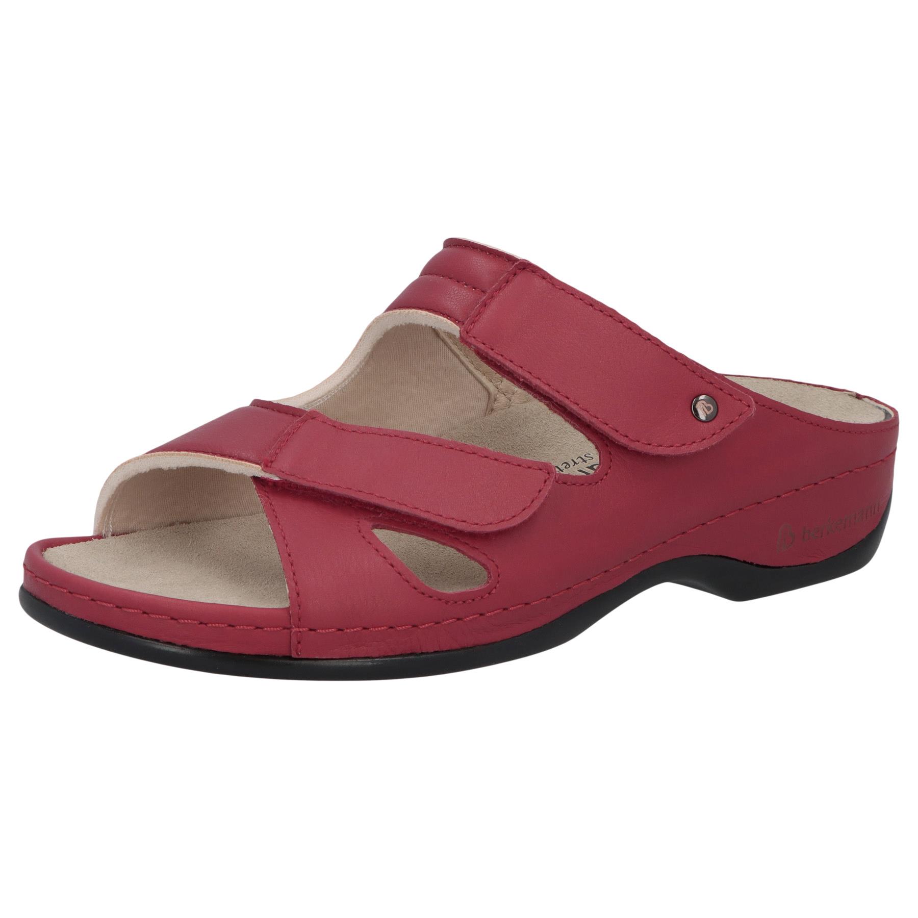 signalrot Leder/Stretch