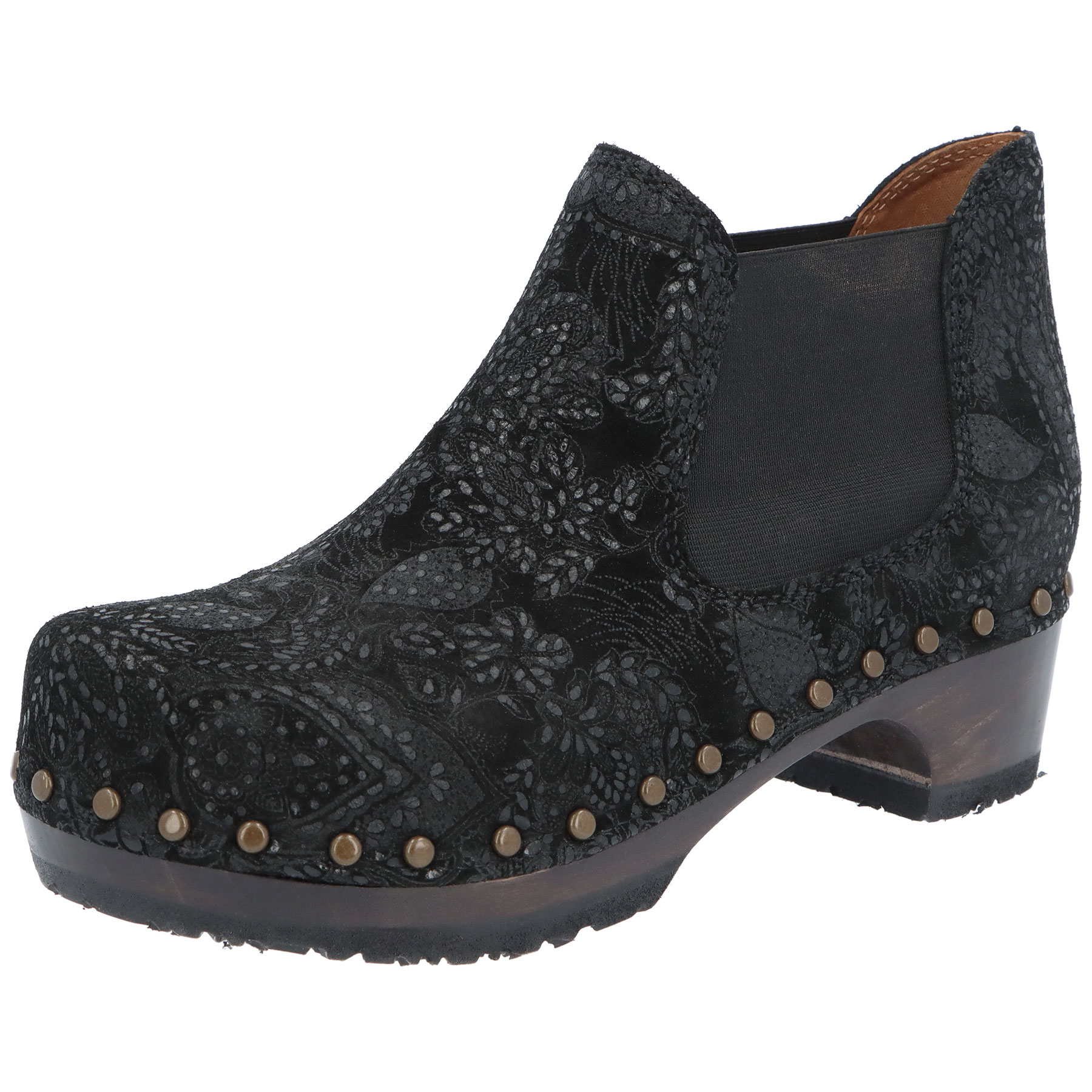 schwarze holzschuhe 3-4 ansicht