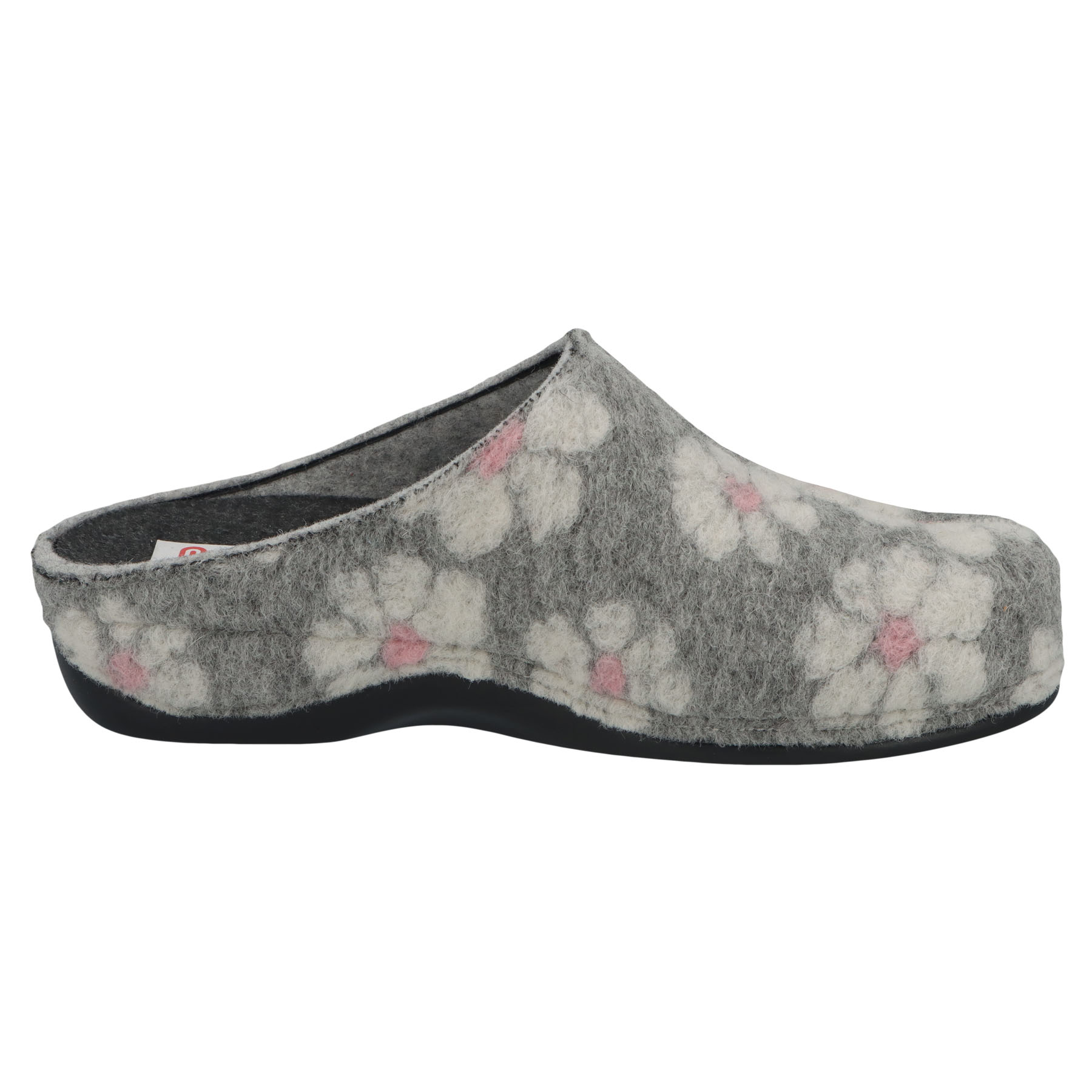 graue hausschuhe seitenansicht rechts