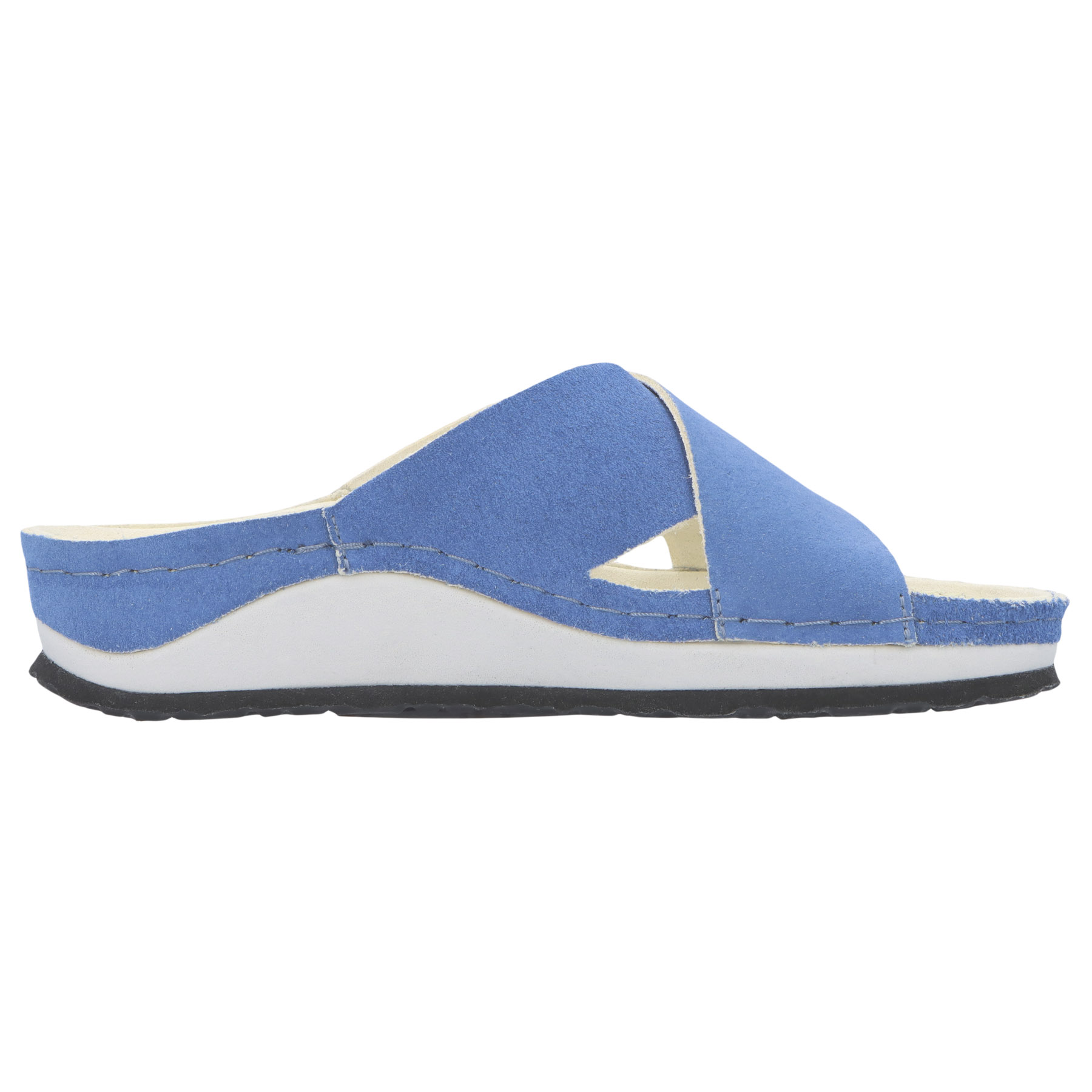 blaue pantolette seitenansicht rechts