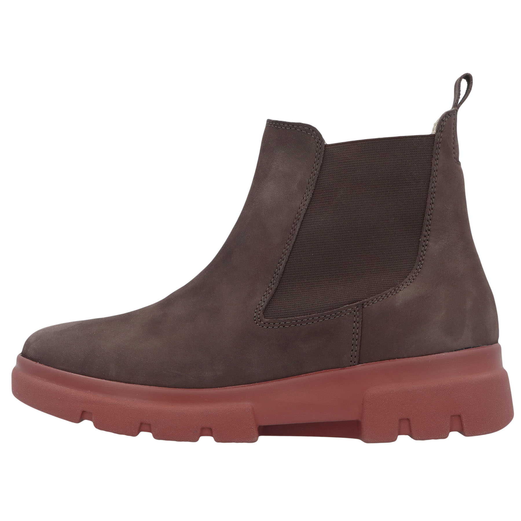 braune stiefeletten seitenansicht links