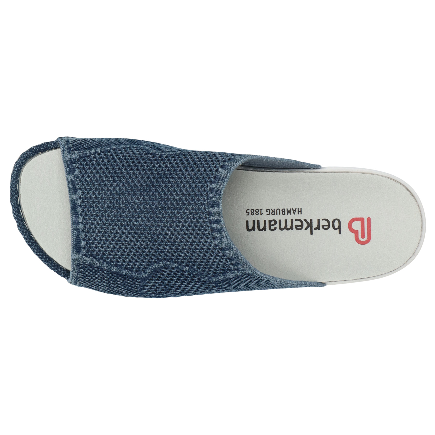 blaue pantolette draufsicht