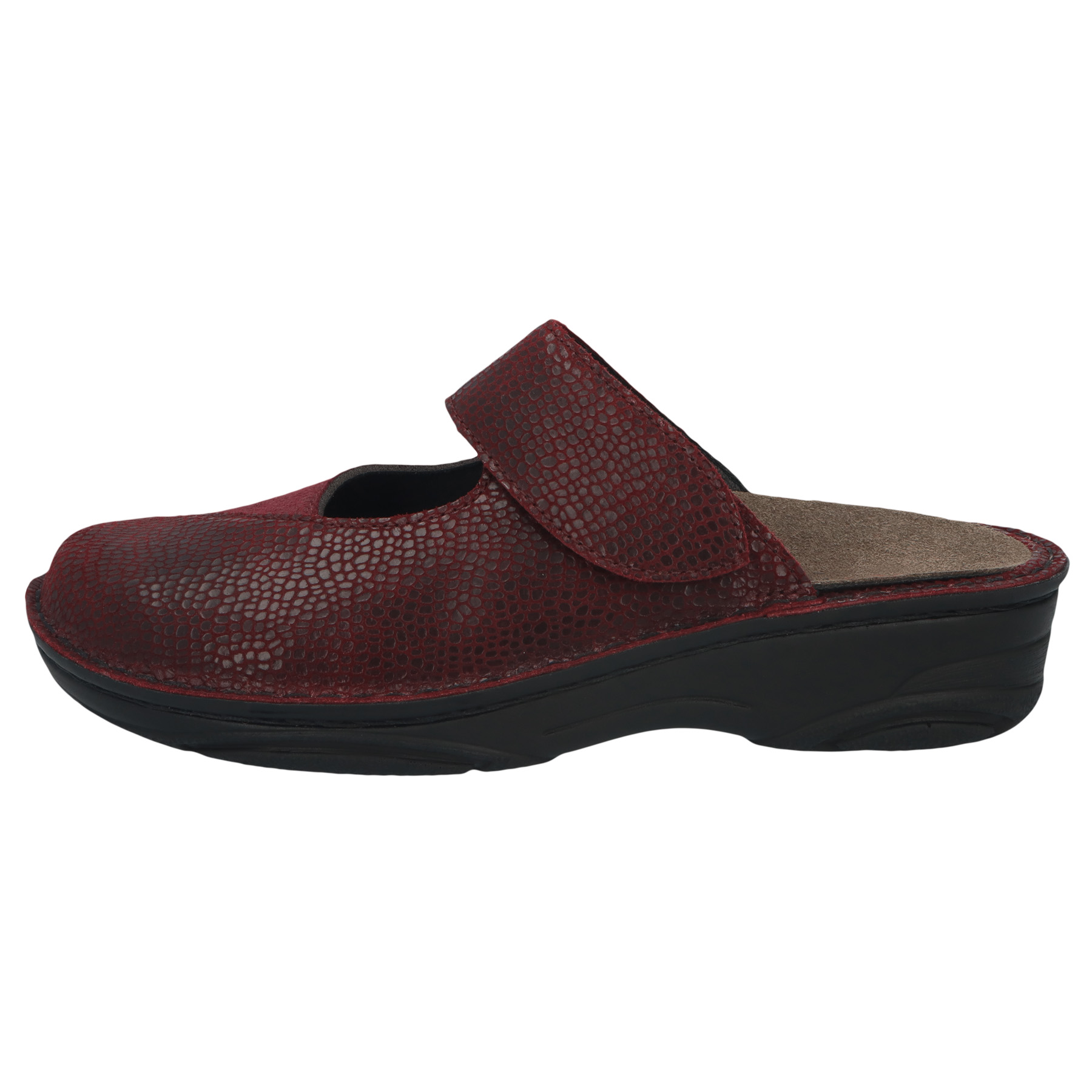 rote clogs seitenansicht links