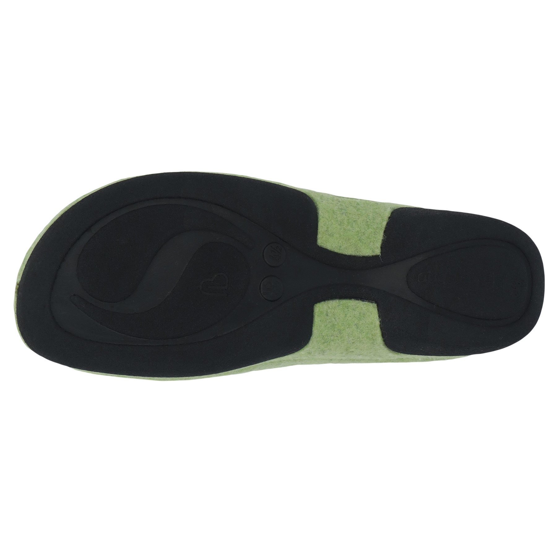 grüne hausschuhe sohlenansicht