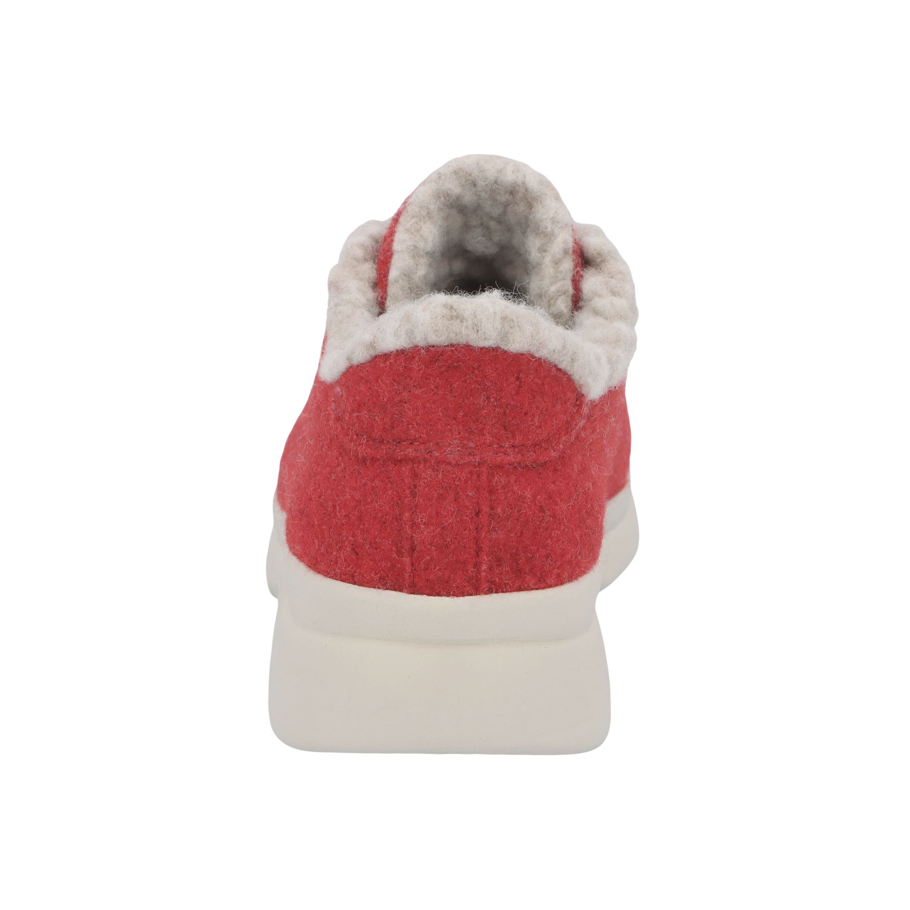 rote hausschuhe hinteransicht