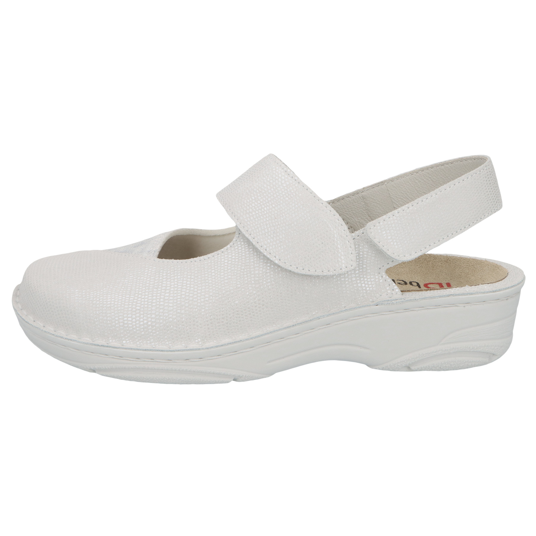 weiße clogs seitenansicht links