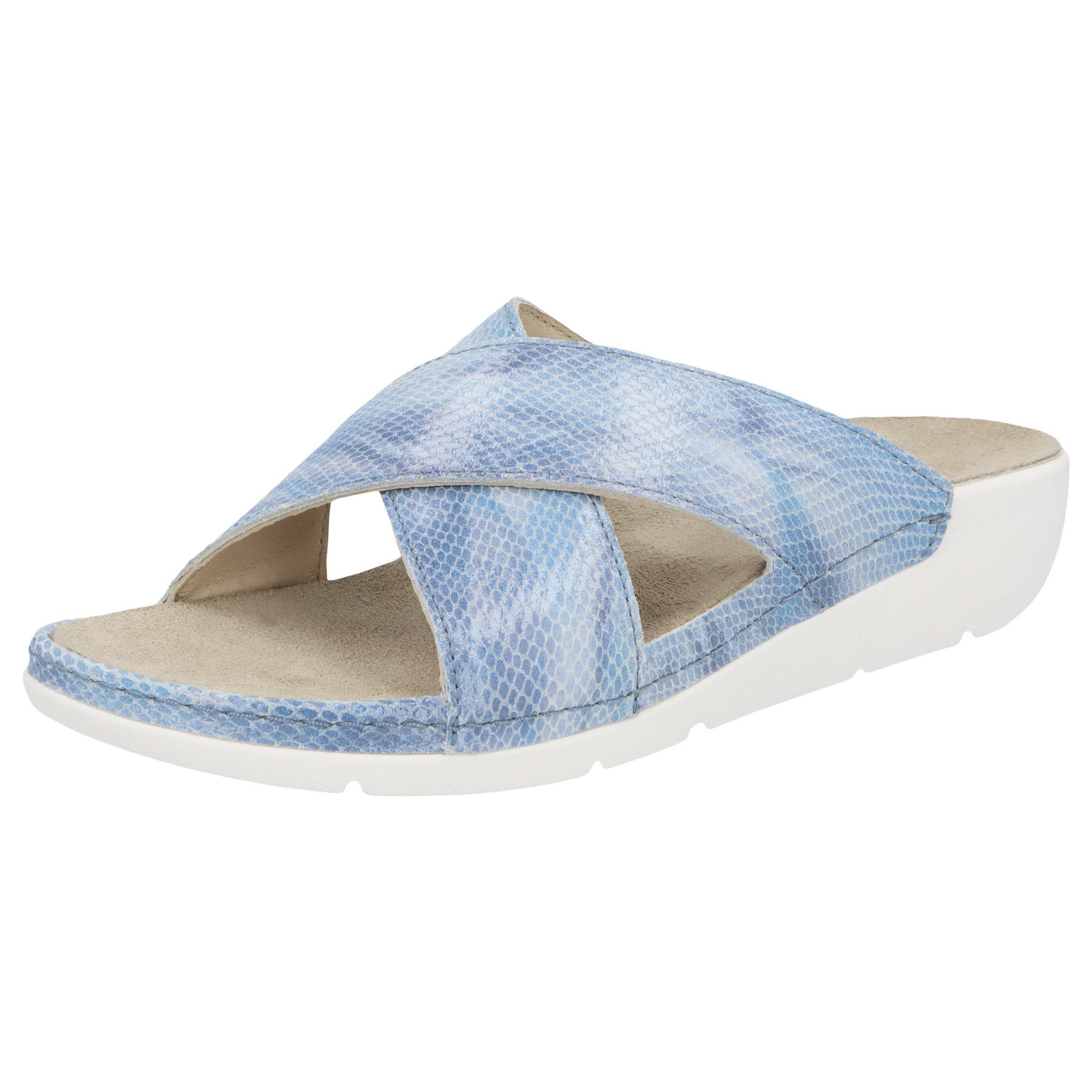 blaue pantolette 3-4 ansicht