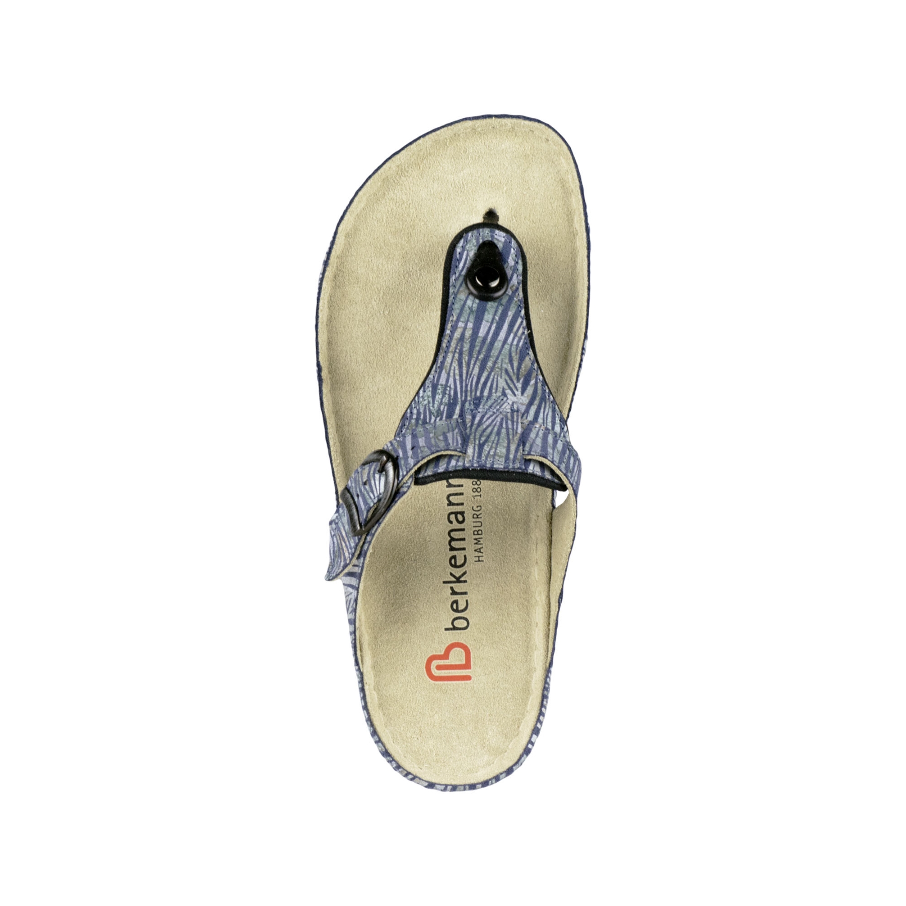 blaue pantolette draufsicht