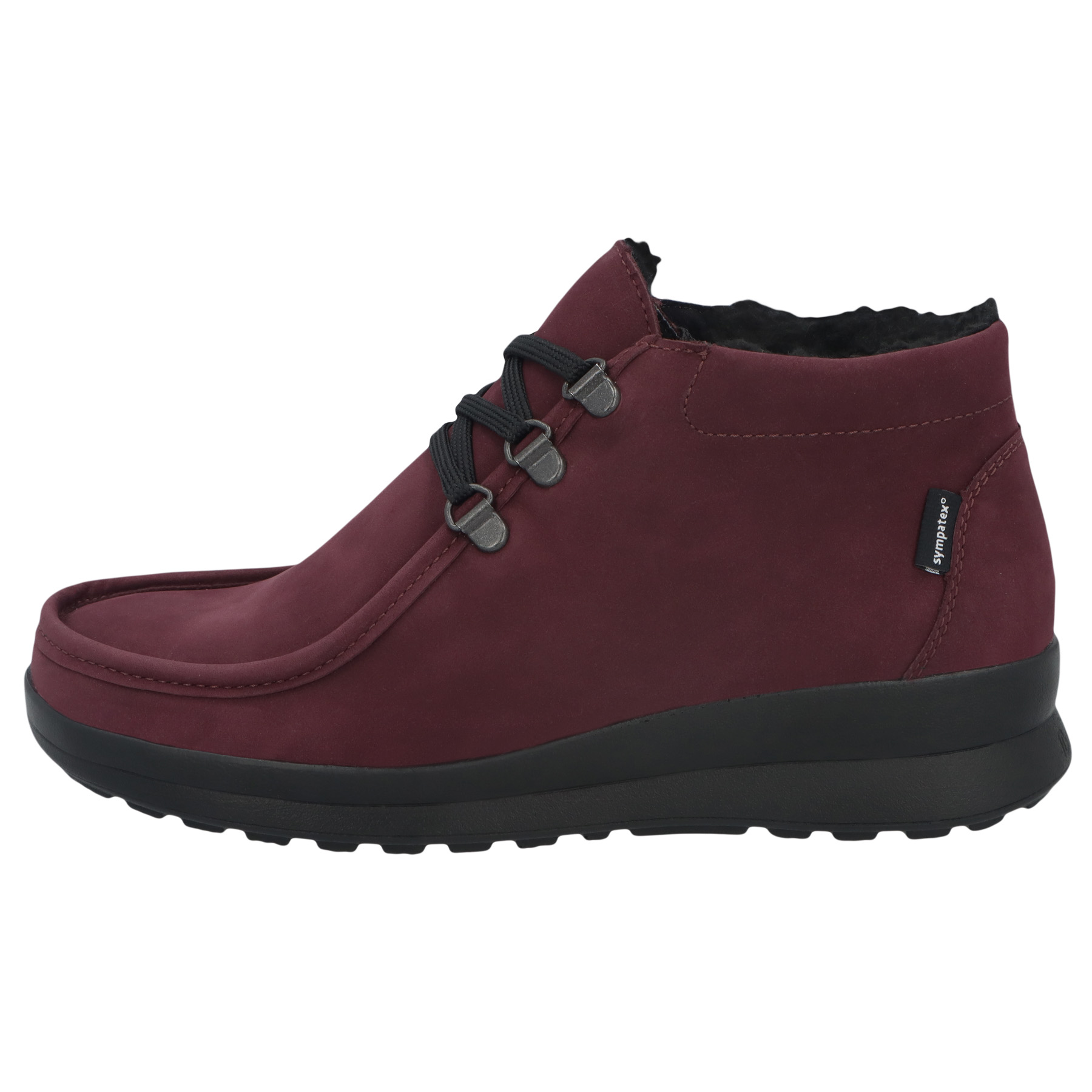 rote stiefeletten seitenansicht links