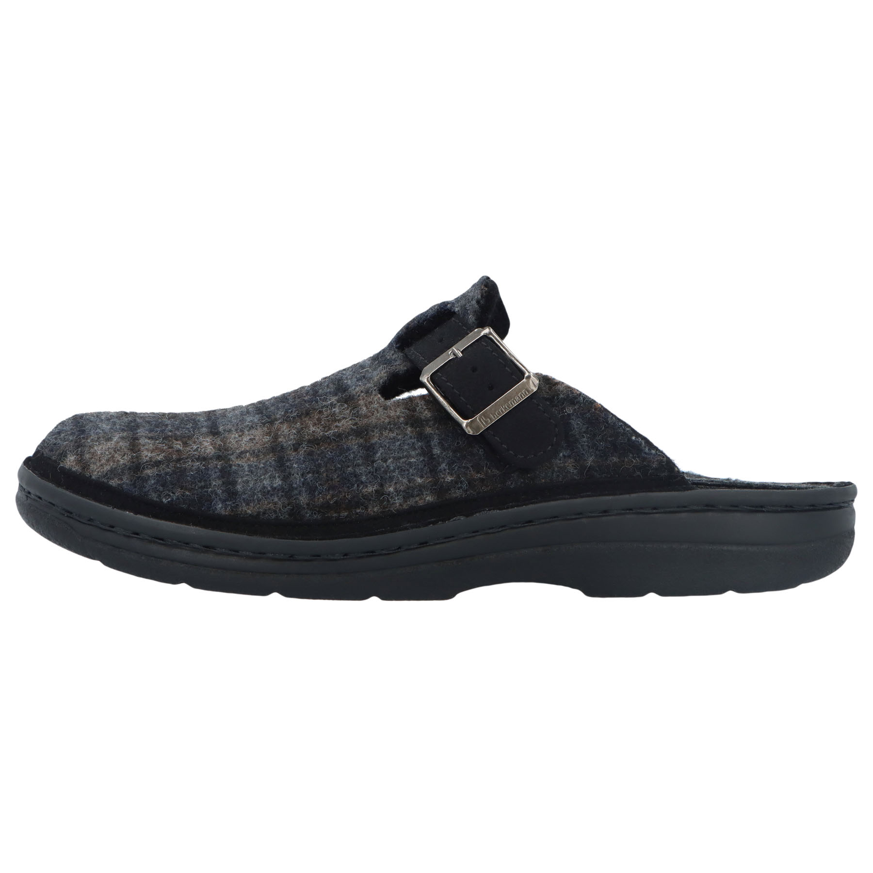 graue hausschuhe seitenansicht links