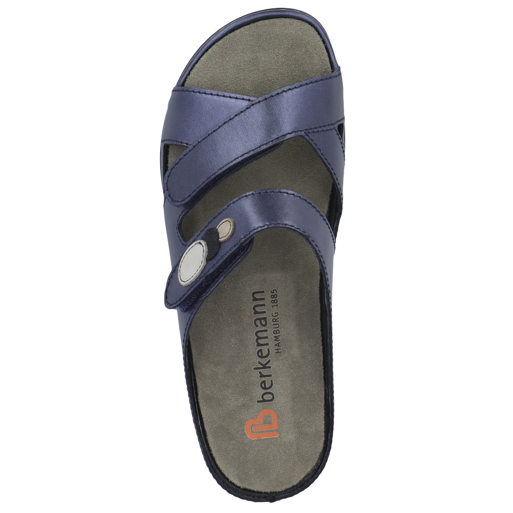 blaue pantolette draufsicht