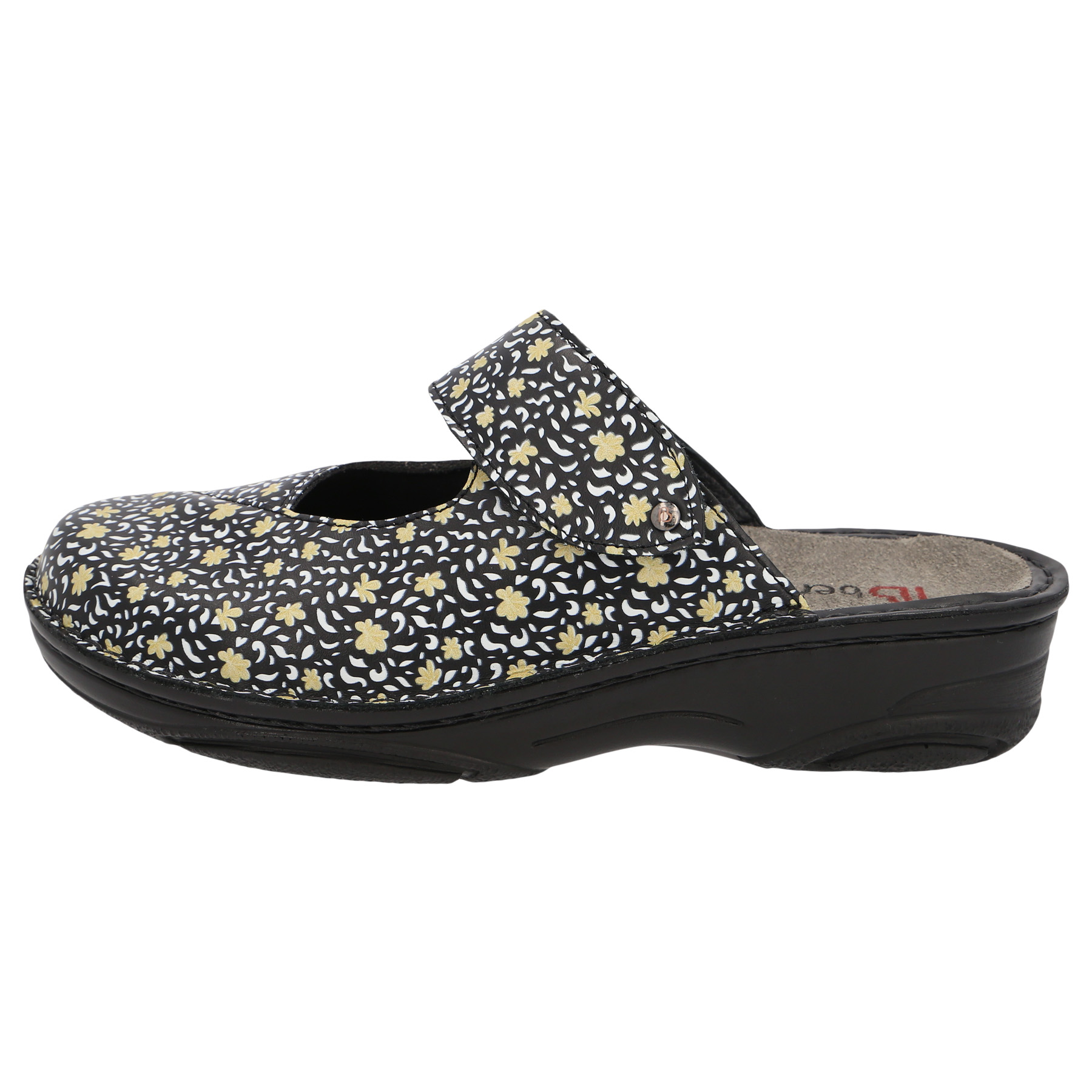 mehrfarbige clogs seitenansicht links