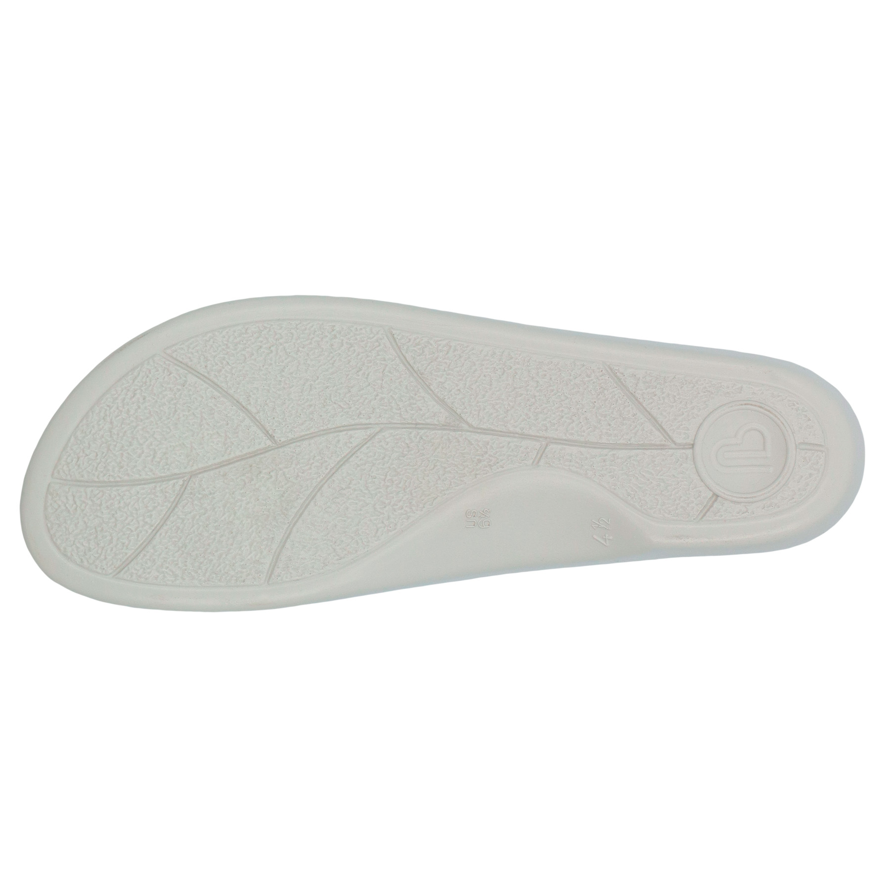 blaue pantolette sohlenansicht