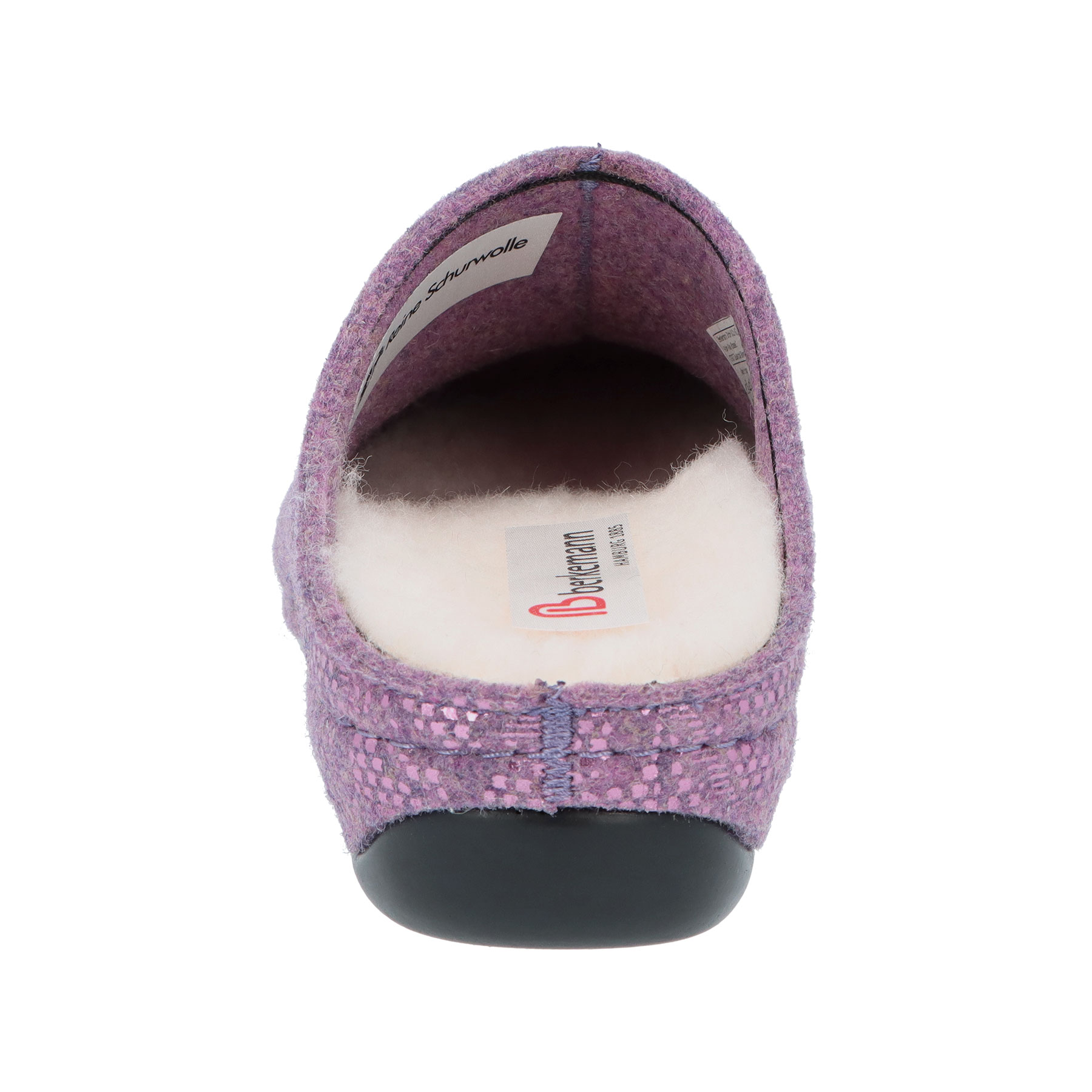 rote hausschuhe hinteransicht