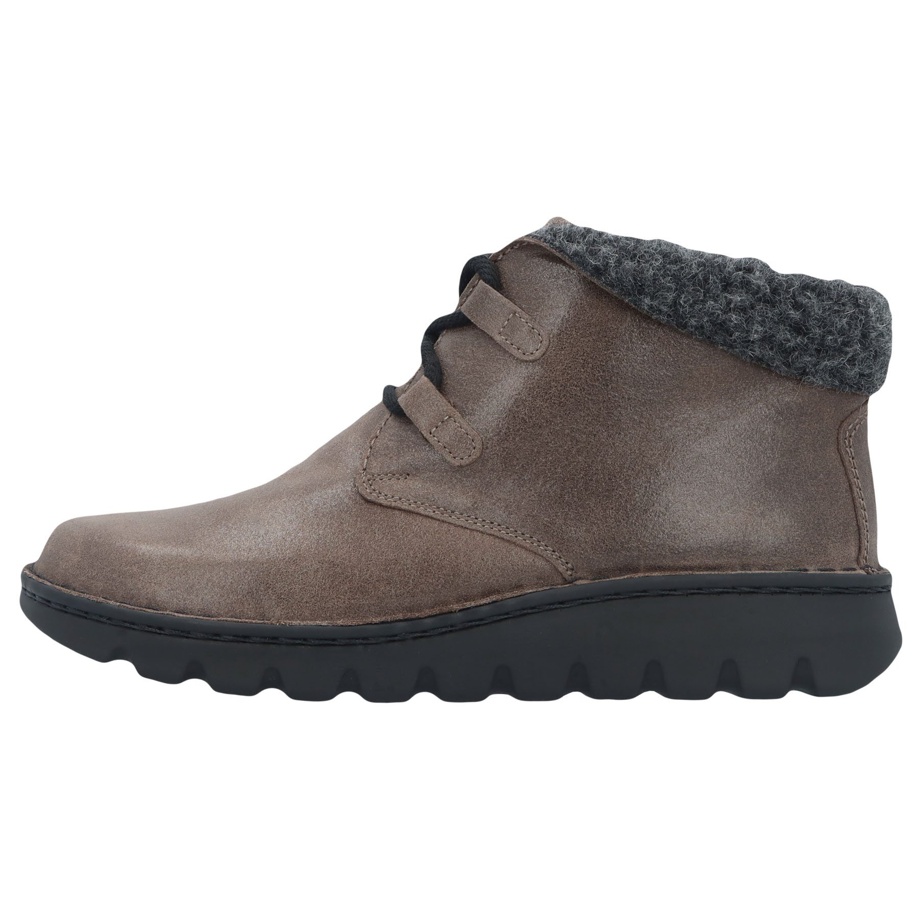braune stiefeletten seitenansicht links