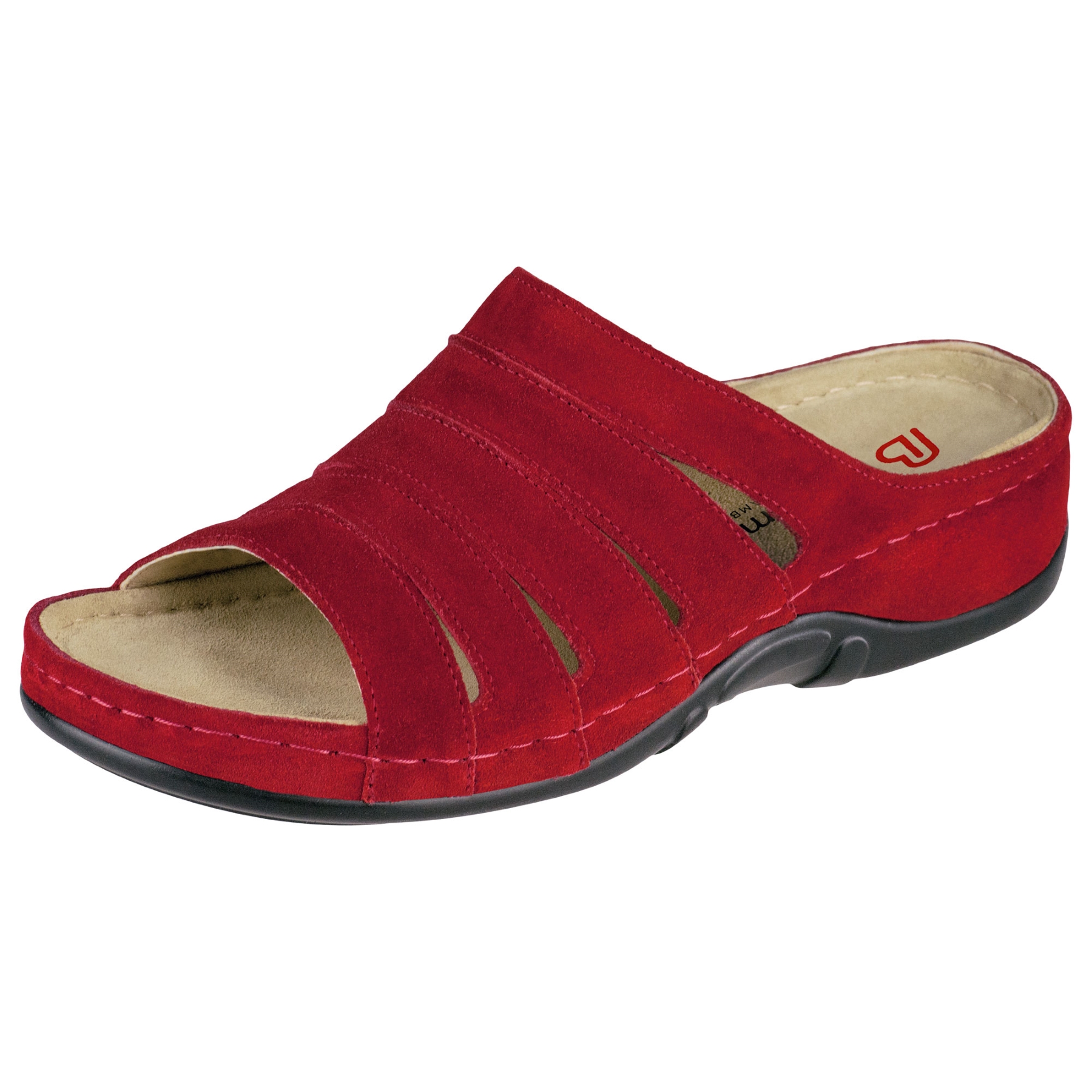 rote pantolette 3-4 ansicht
