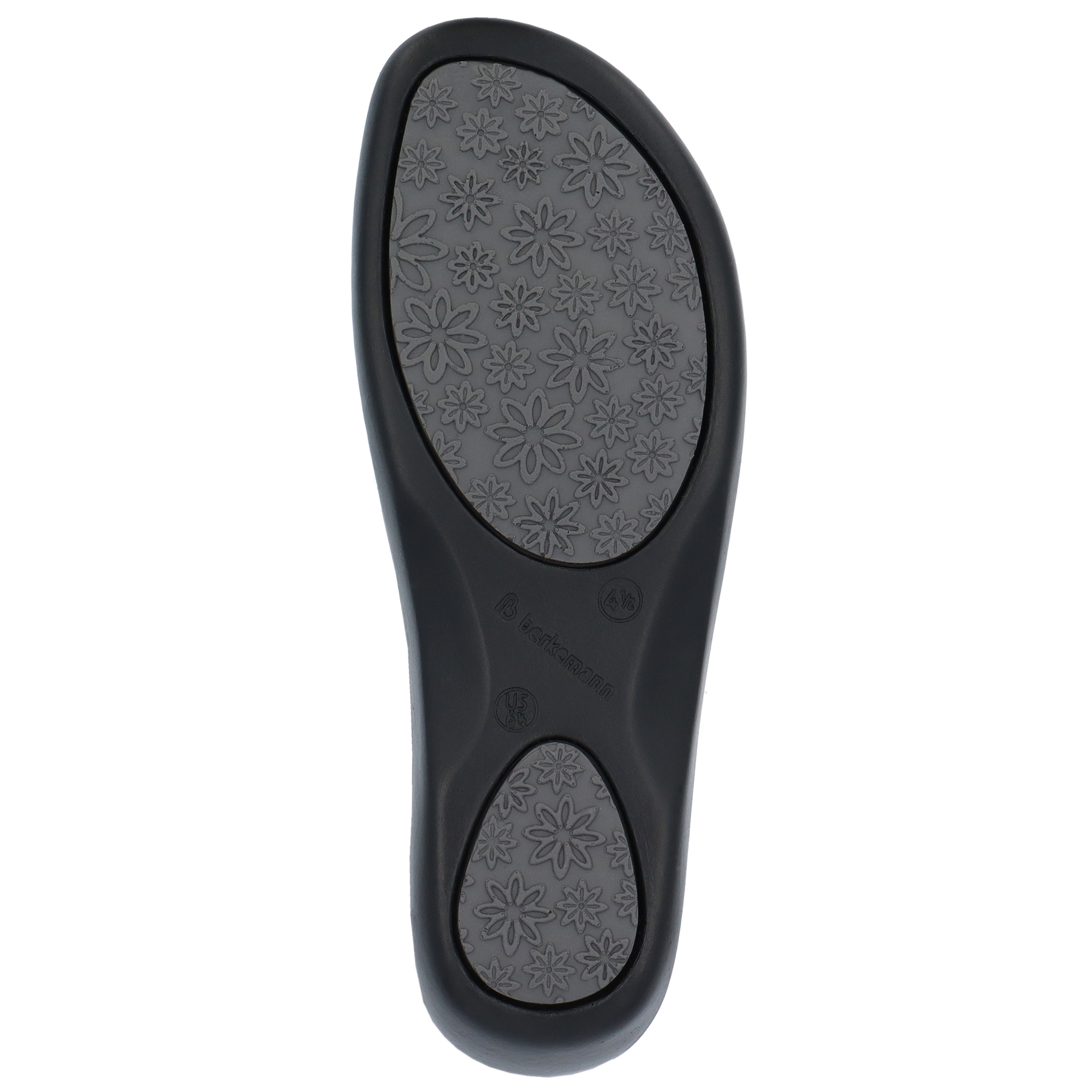 schwarze clogs sohlenansicht