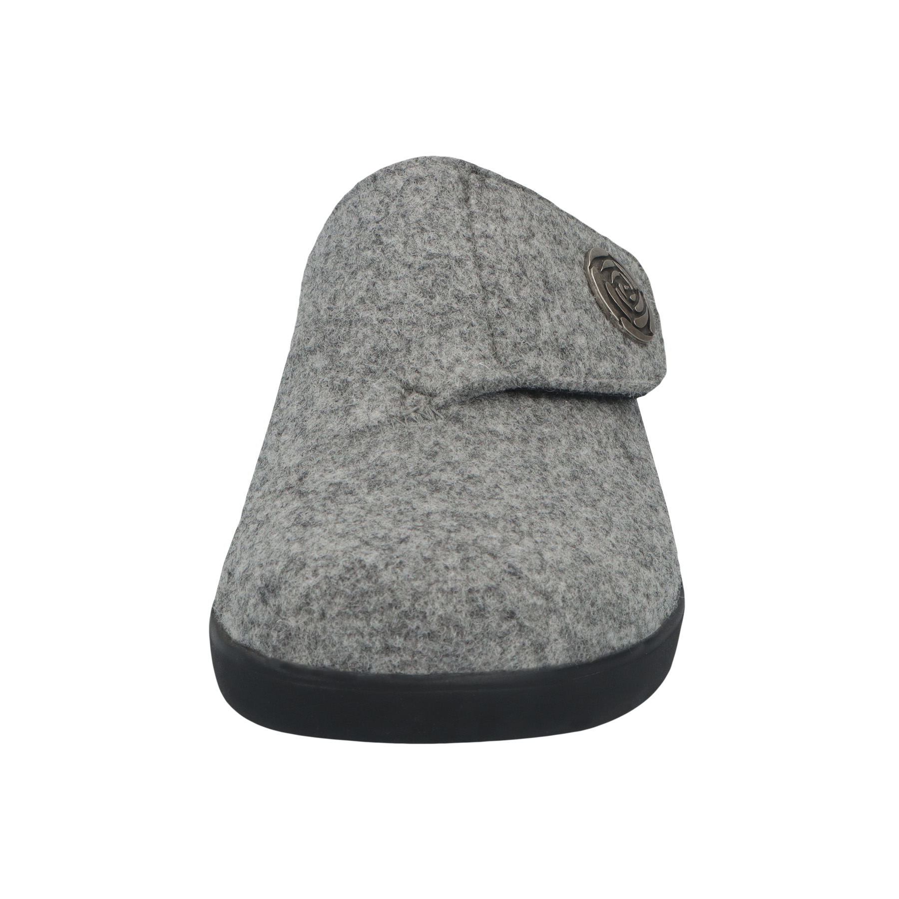 graue hausschuhe vorderansicht