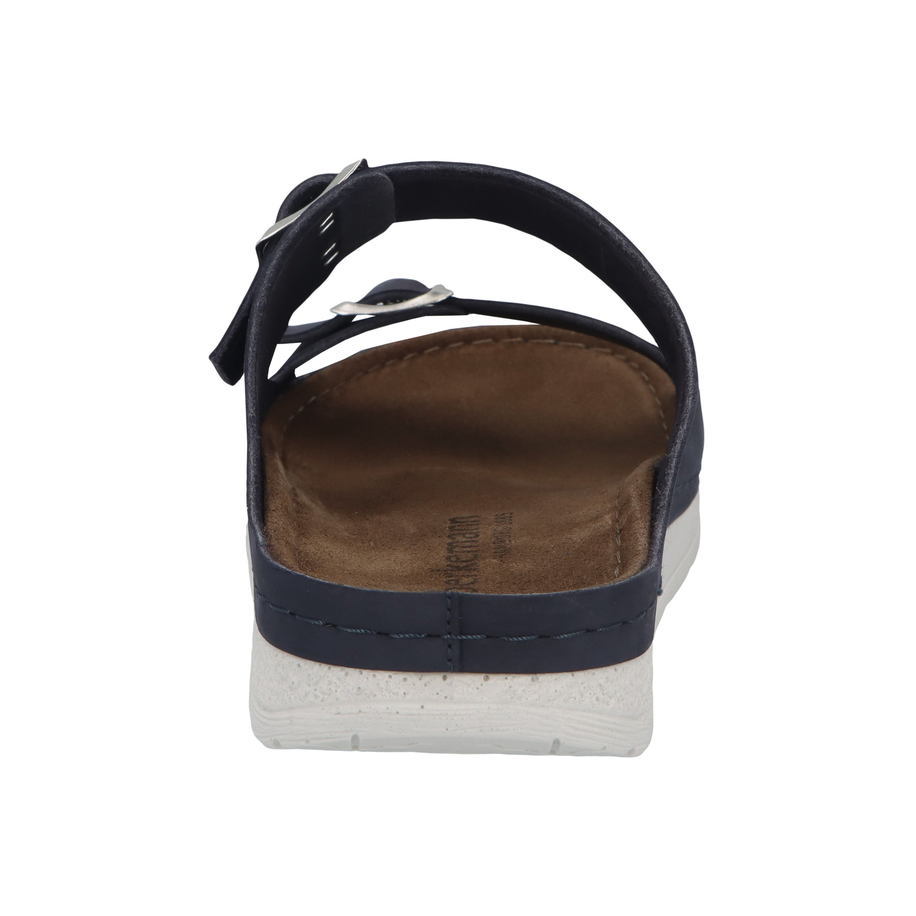 blaue pantolette hinteransicht